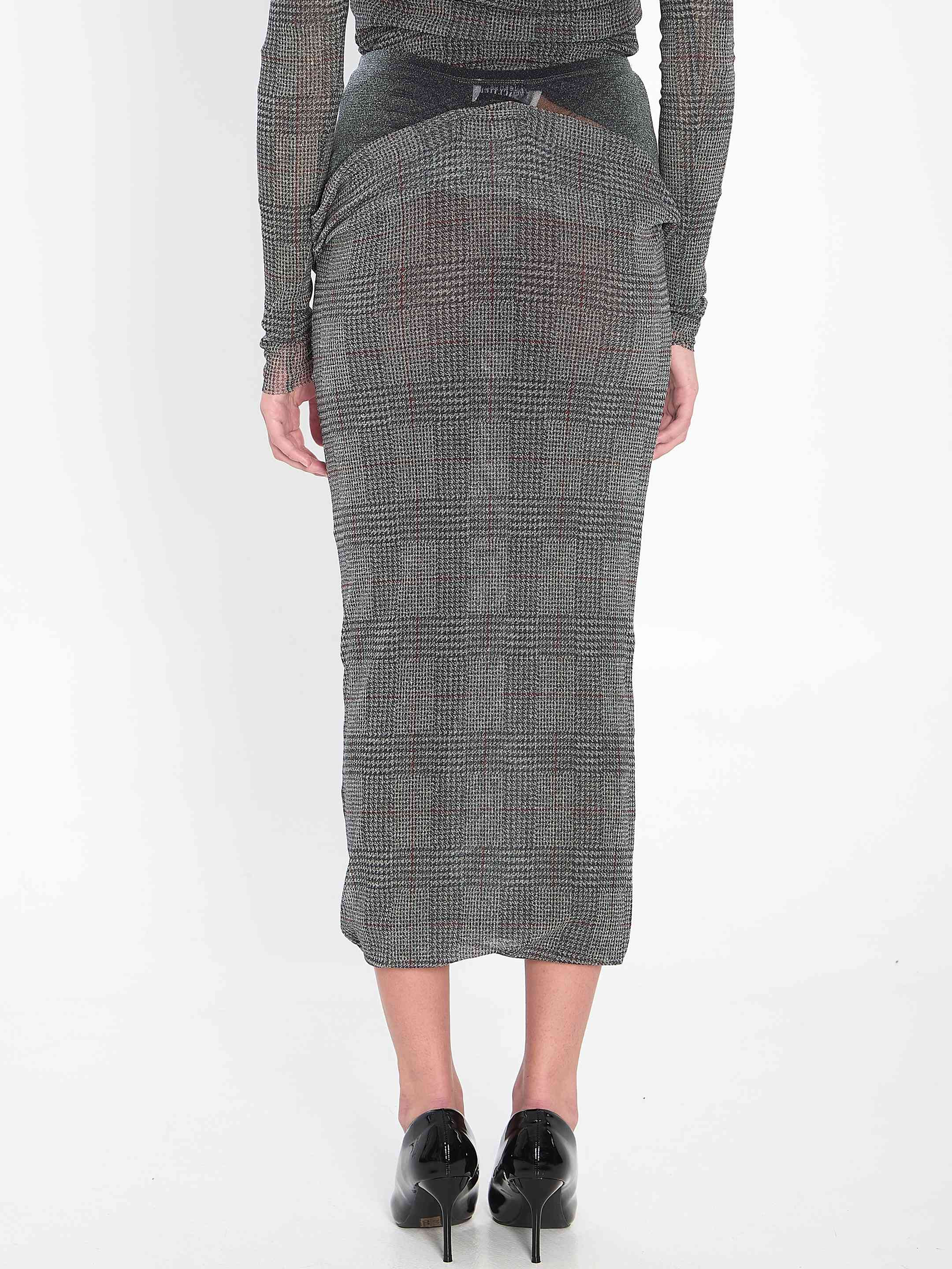Jean Paul Gaultier Women Body Shadow And Prince Of Wales Skirt - 4