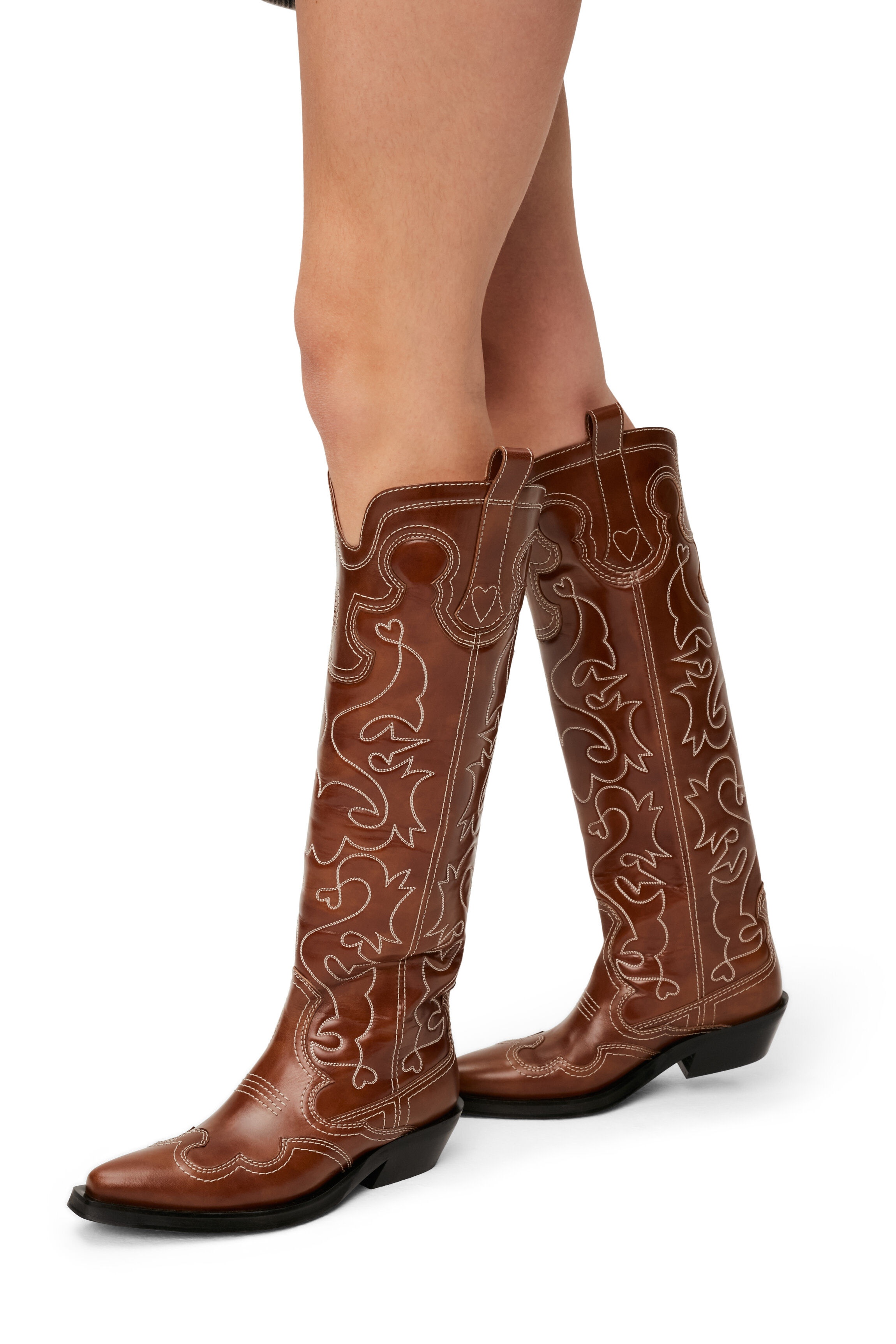 EMBROIDERED KNEE-HIGH WESTERN BOOTS - 4