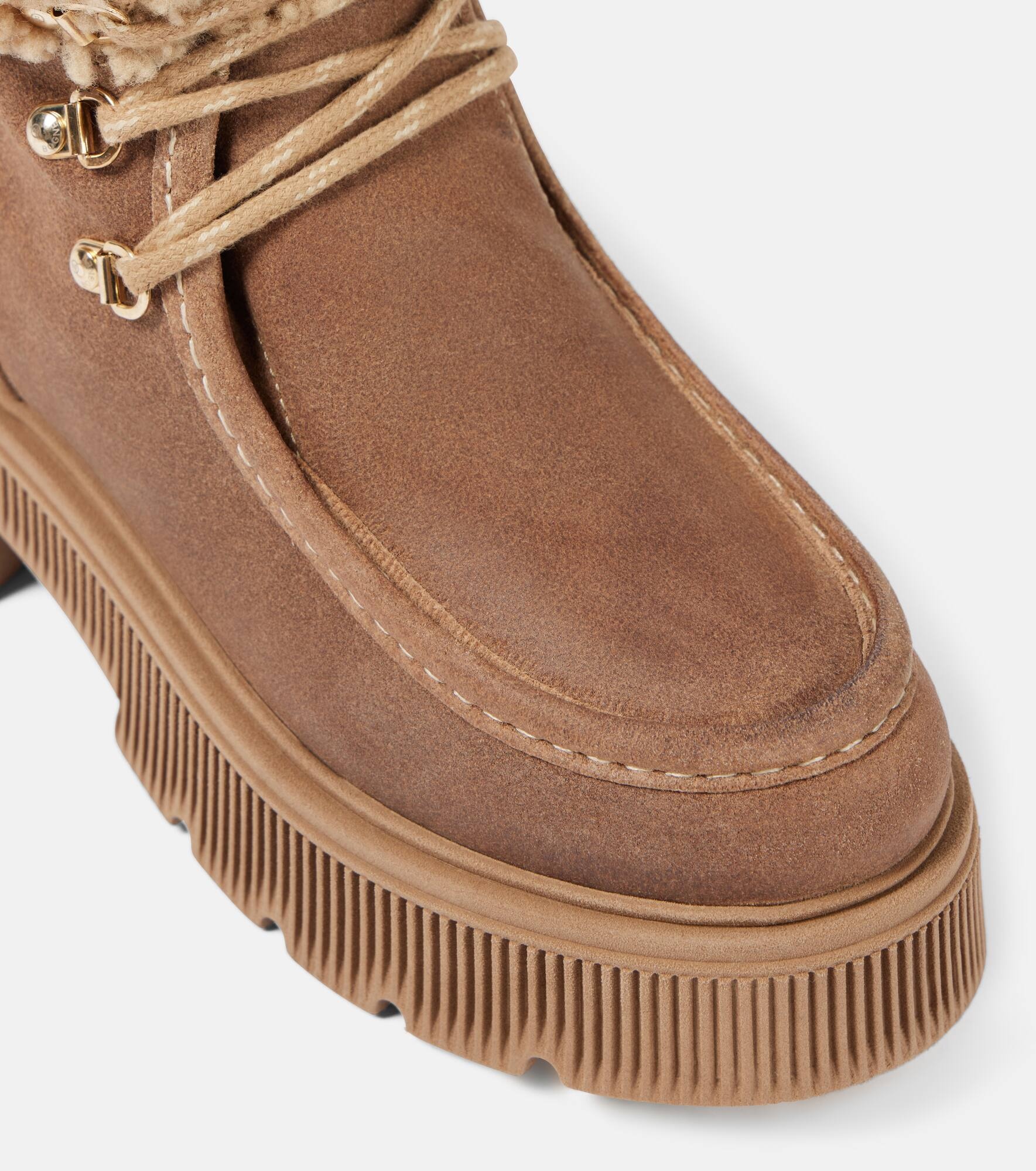 Turin suede and shearling lace-up boots - 5