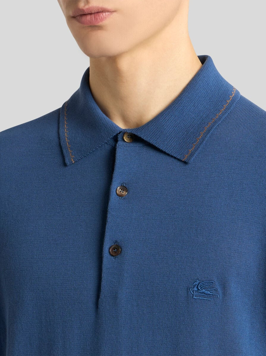 COTTON POLO SHIRT WITH PEGASO - 3