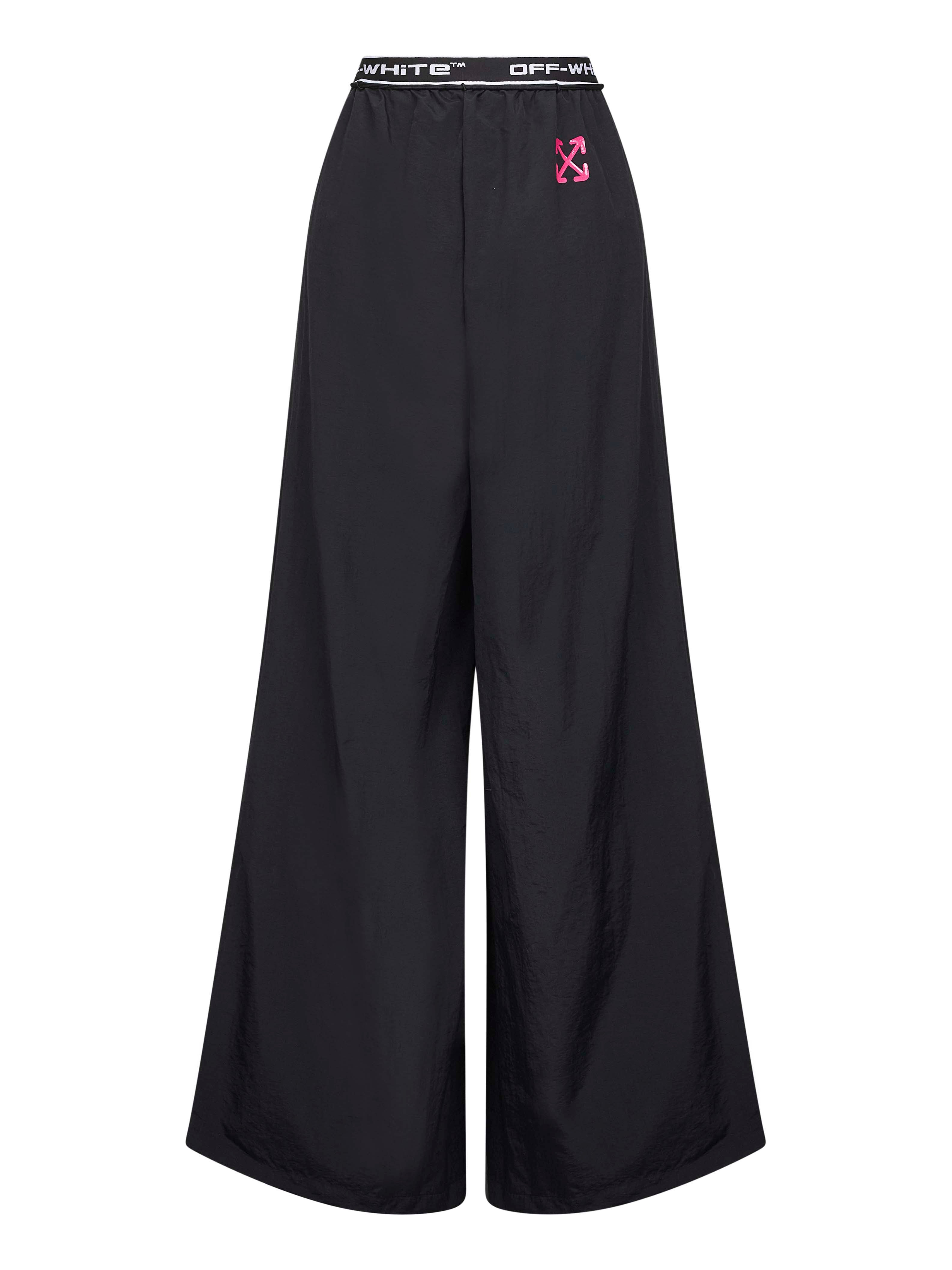 Off White Women Black Nylon Logoband Ny Activewear Trousers - 2