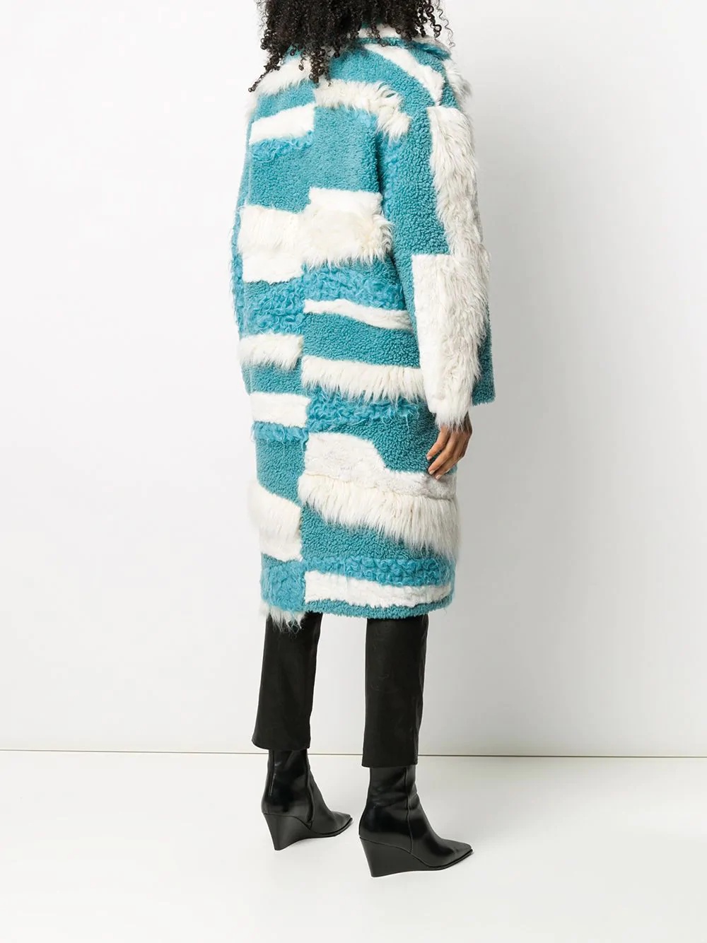 oversized panelled coat - 4