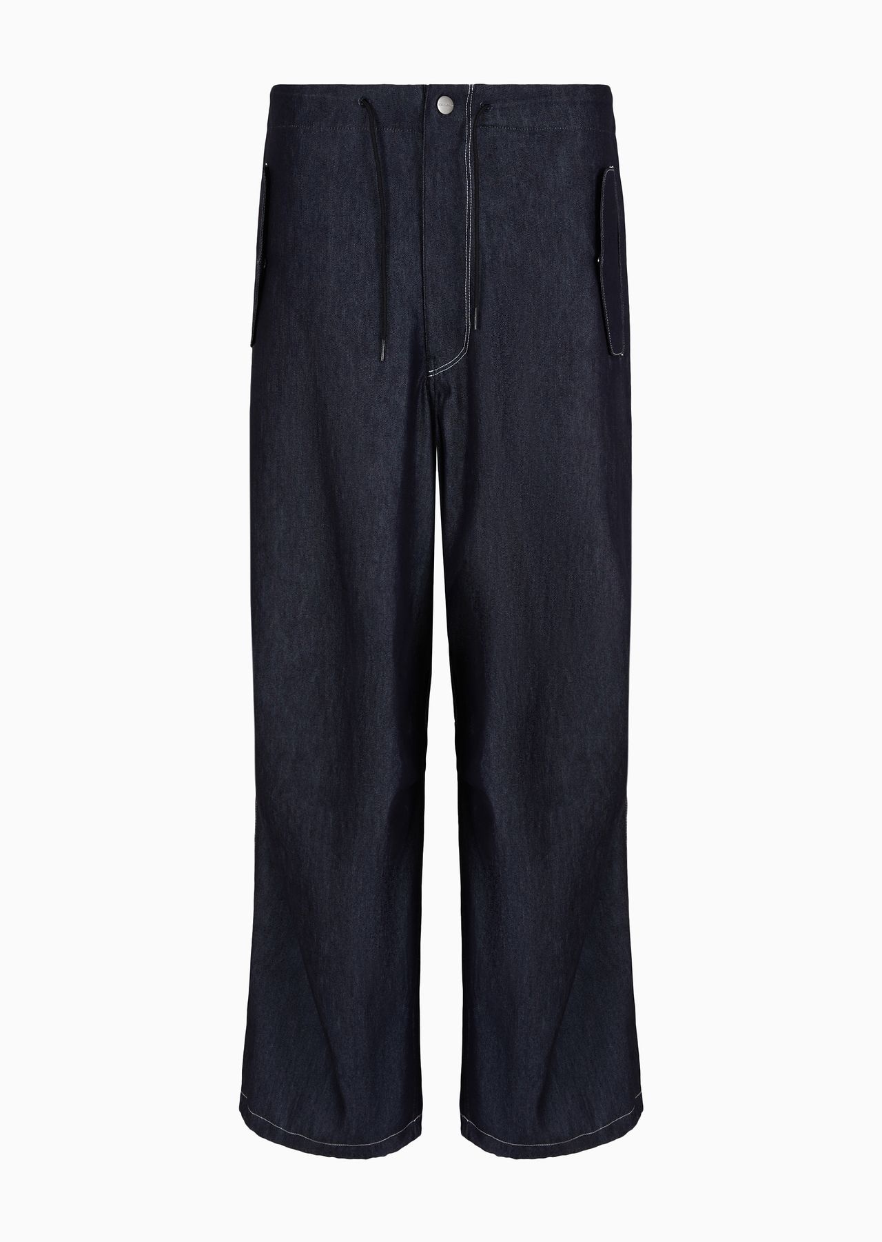 Denim Collection oversized trousers in cotton and silk denim - 1