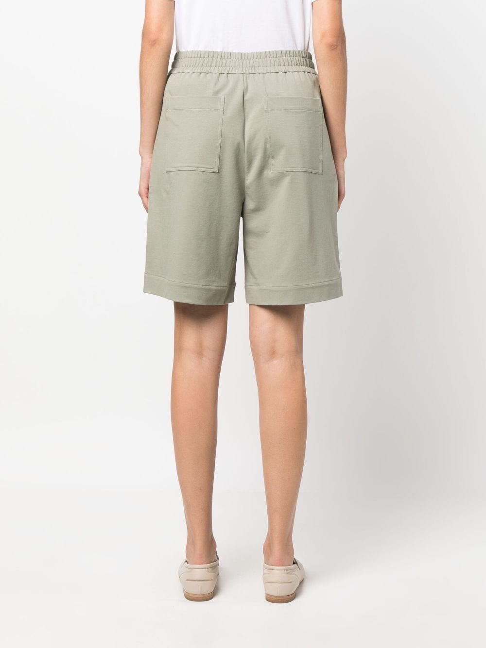 high-waisted stretch-cotton shorts - 4