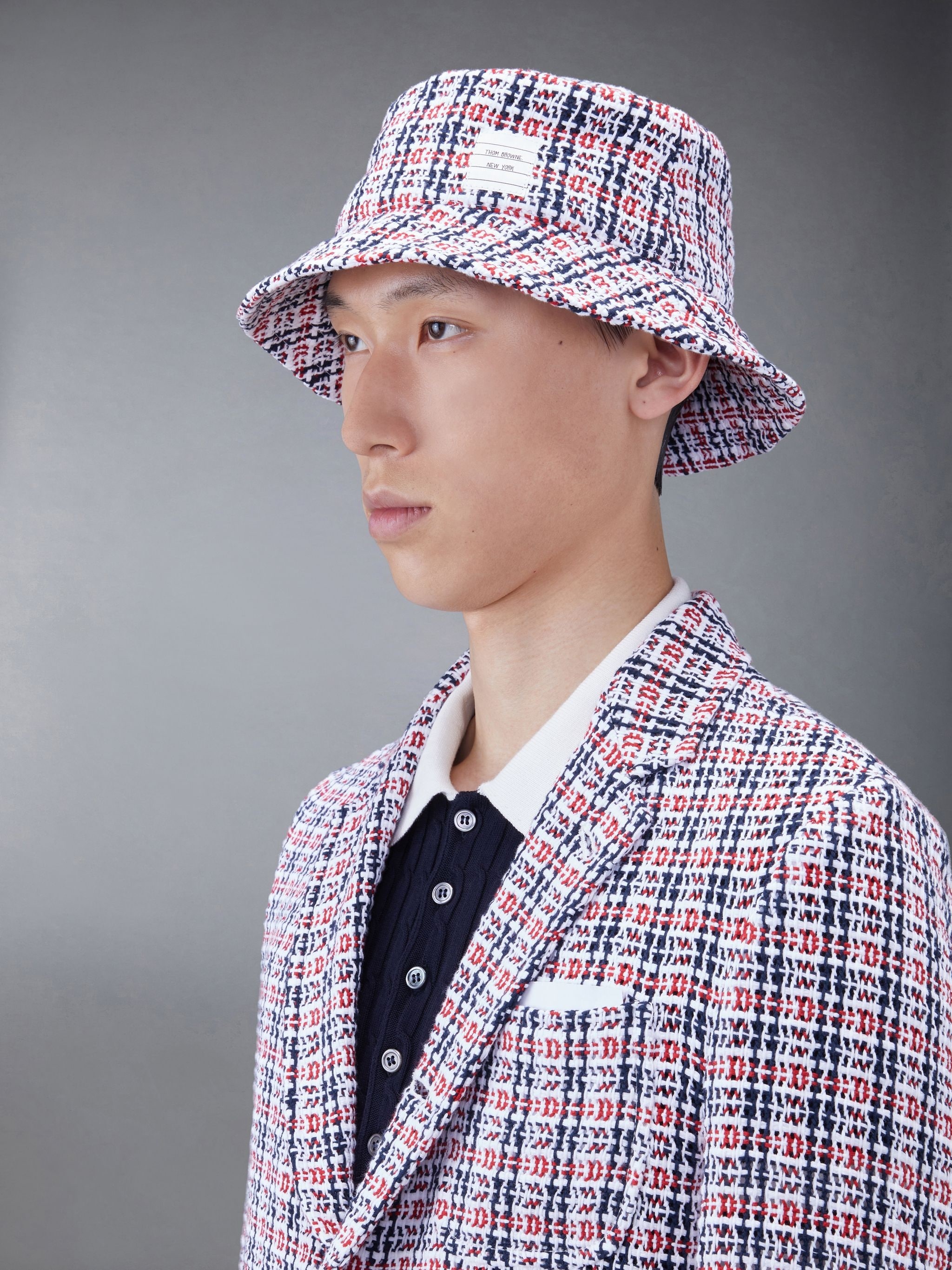 Check Crochet Tweed Classic Bucket Hat - 4