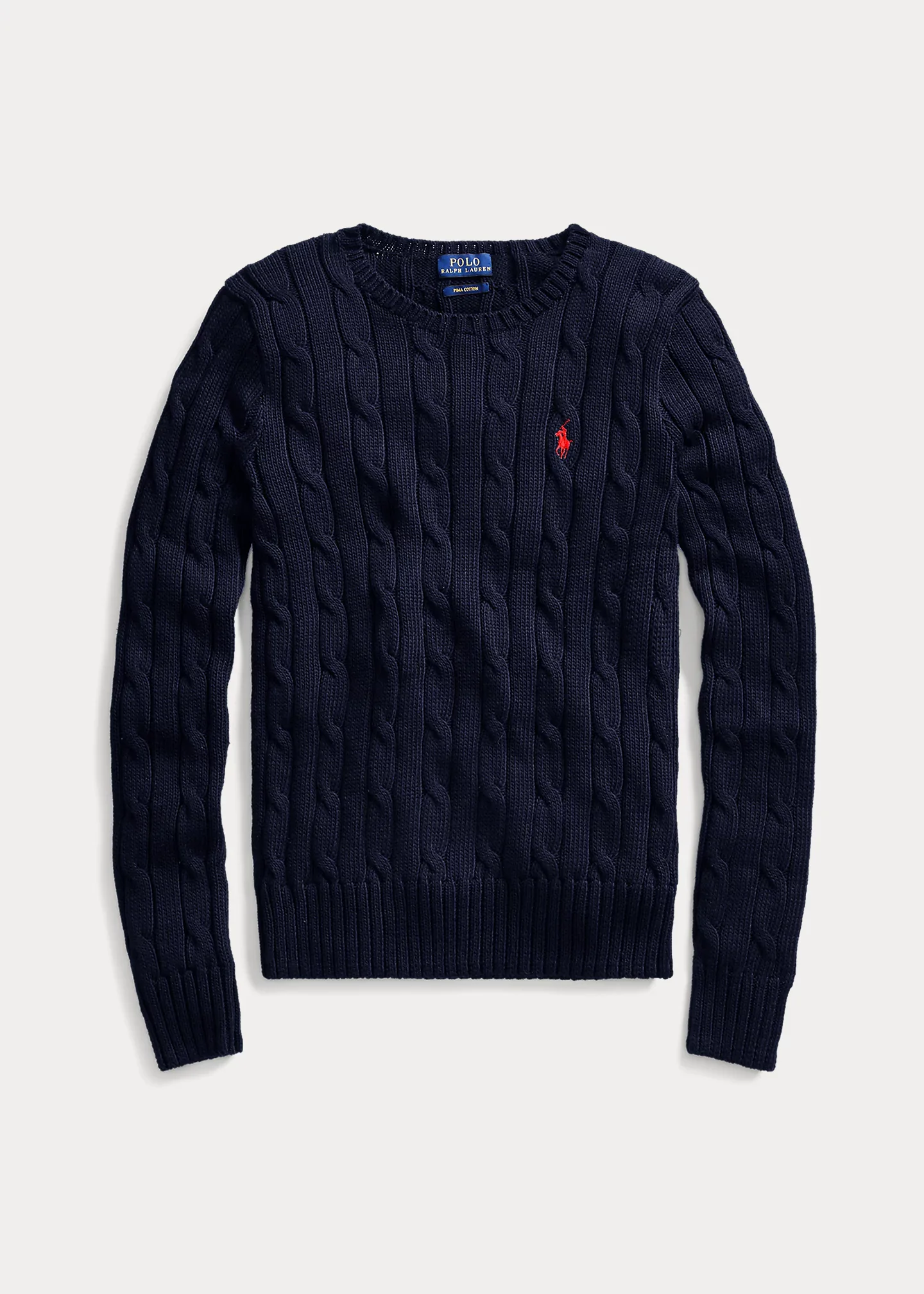 Cable-Knit Cotton Crewneck Sweater - 1