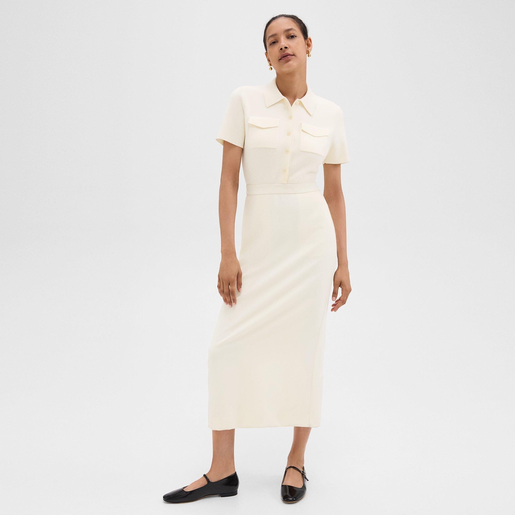 Military Midi Dress in Admiral Crepe - 2