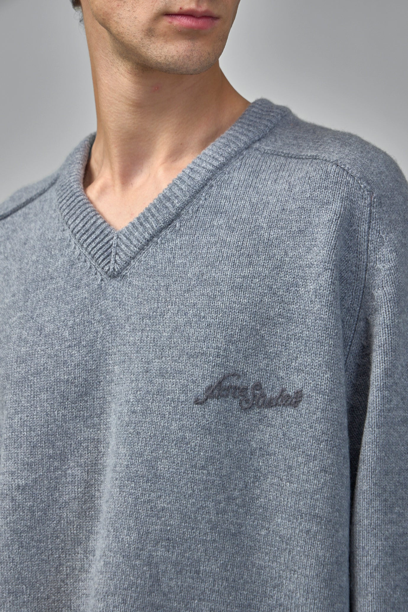 Wool V-Neck Sweater - 4