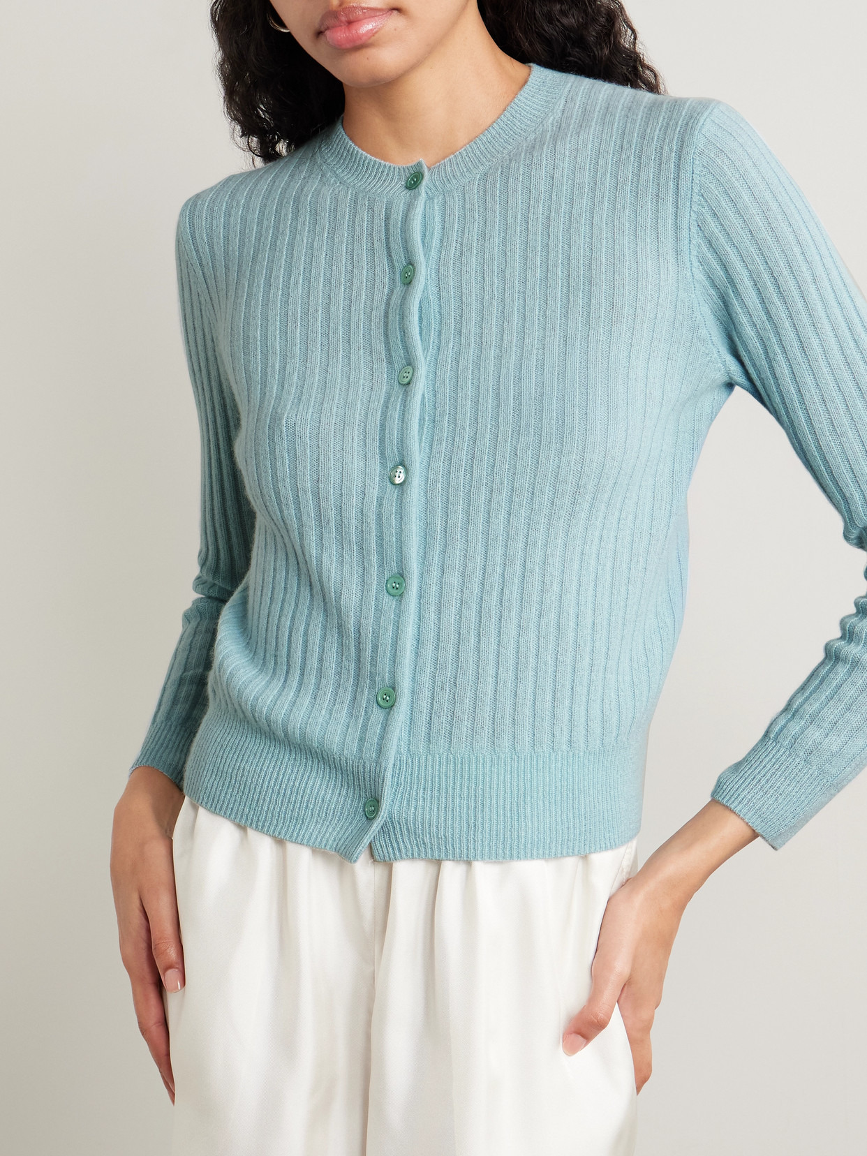 Danaë Ribbed Cashmere Cardigan - 4