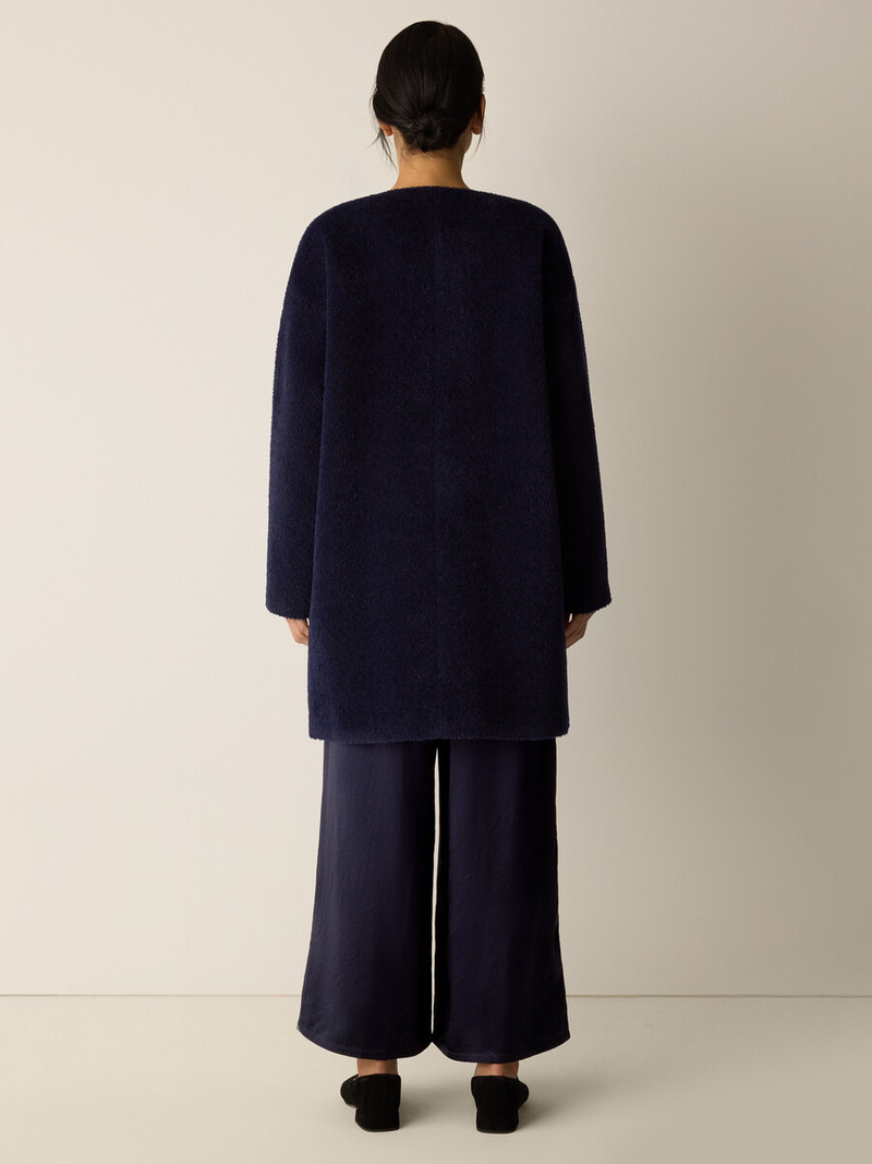 Fine Wool Alpaca Round Neck Coat 4
