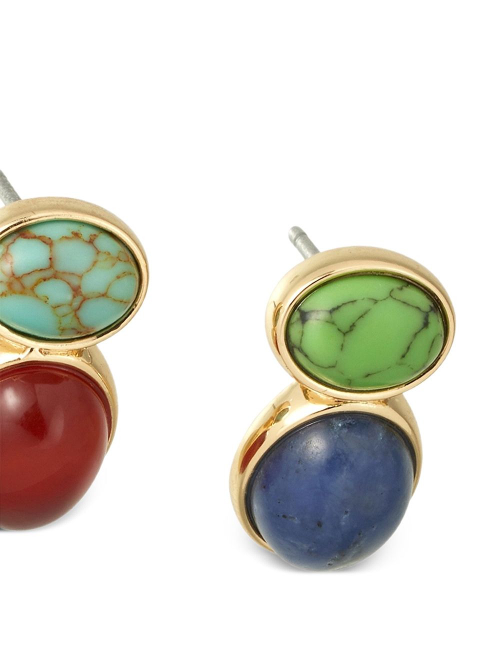 gold semi-precious stone earrings - 2