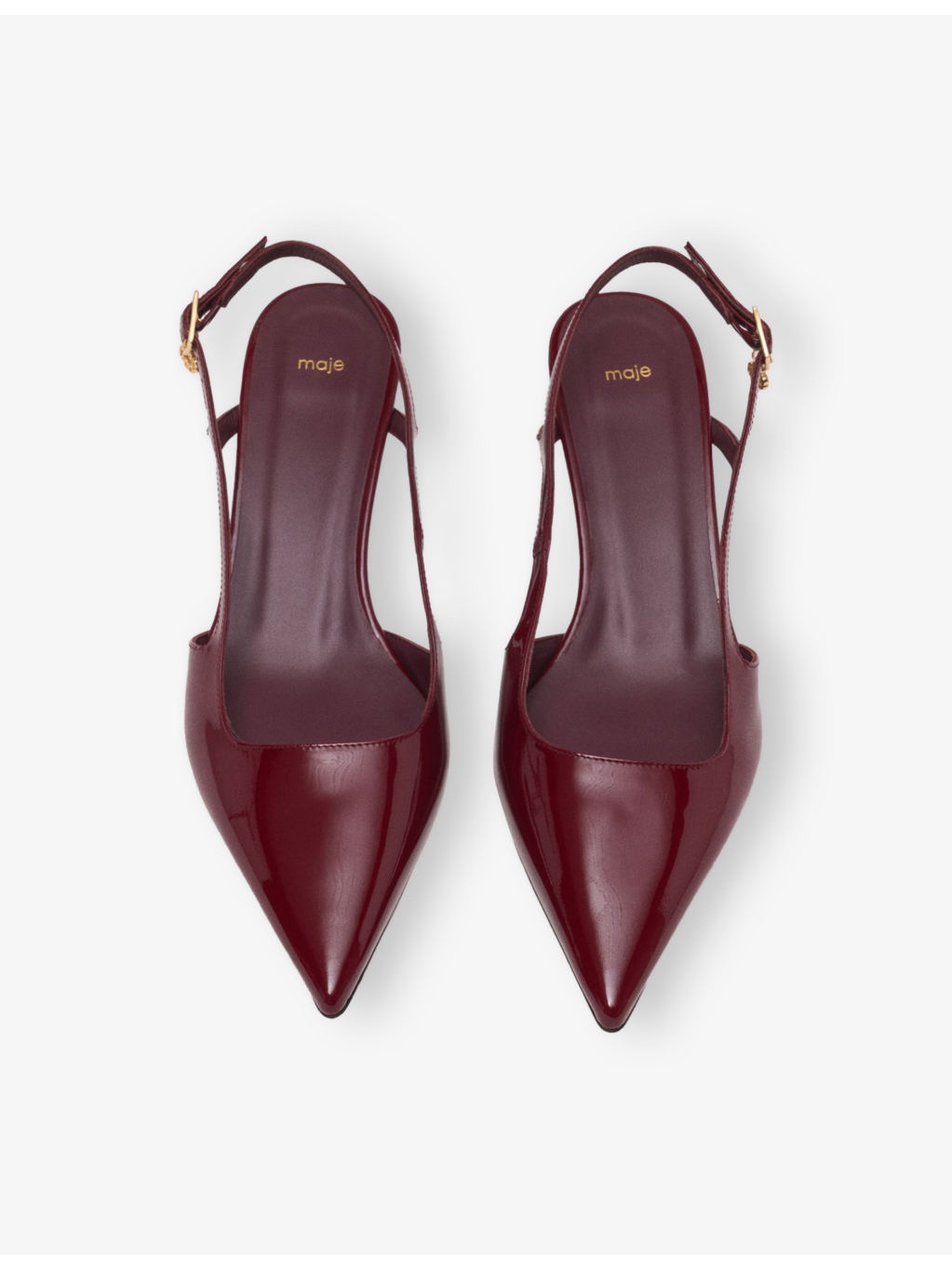 Clover-Charm Patent-Leather Slingback Courts - 2
