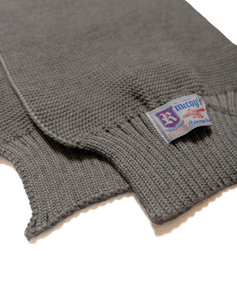 The Real McCoys MA24103 Scarf, Wool-Knit Gray outlook