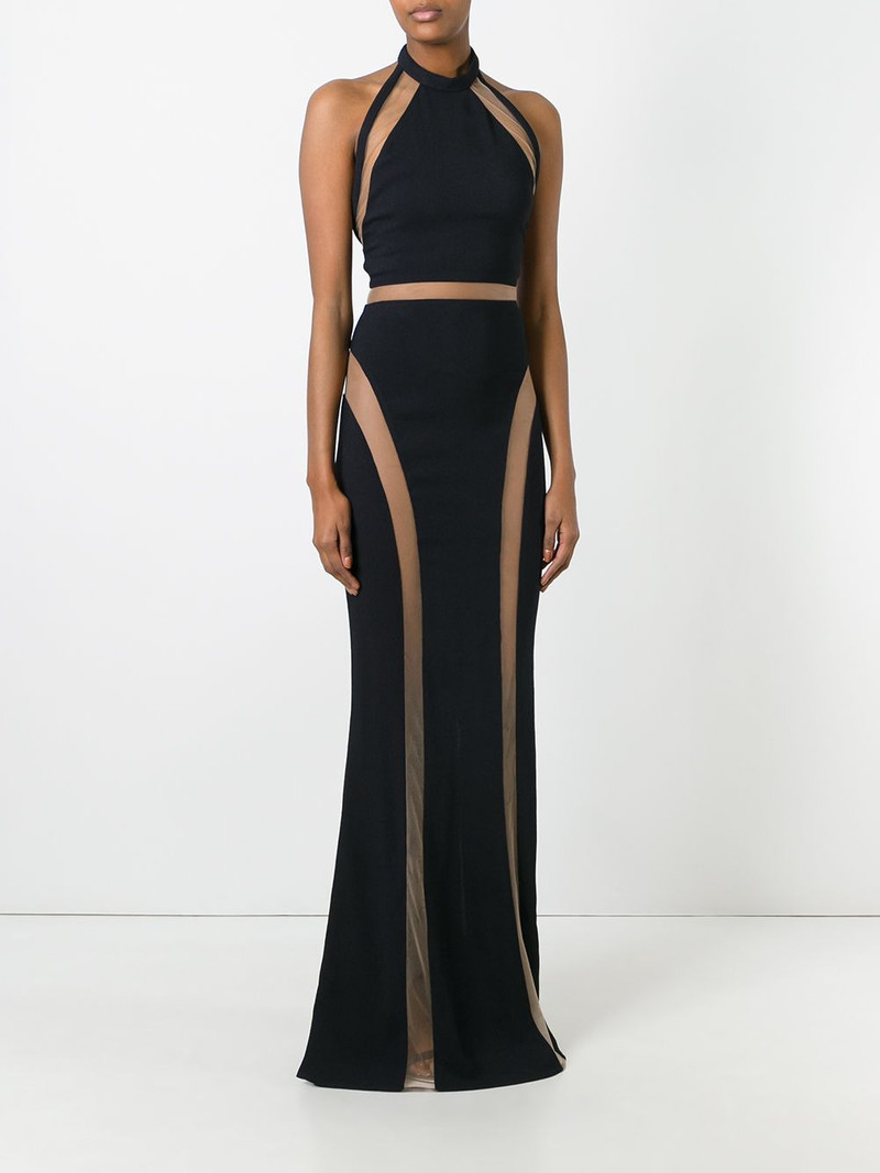 sheer panel evening gown 3