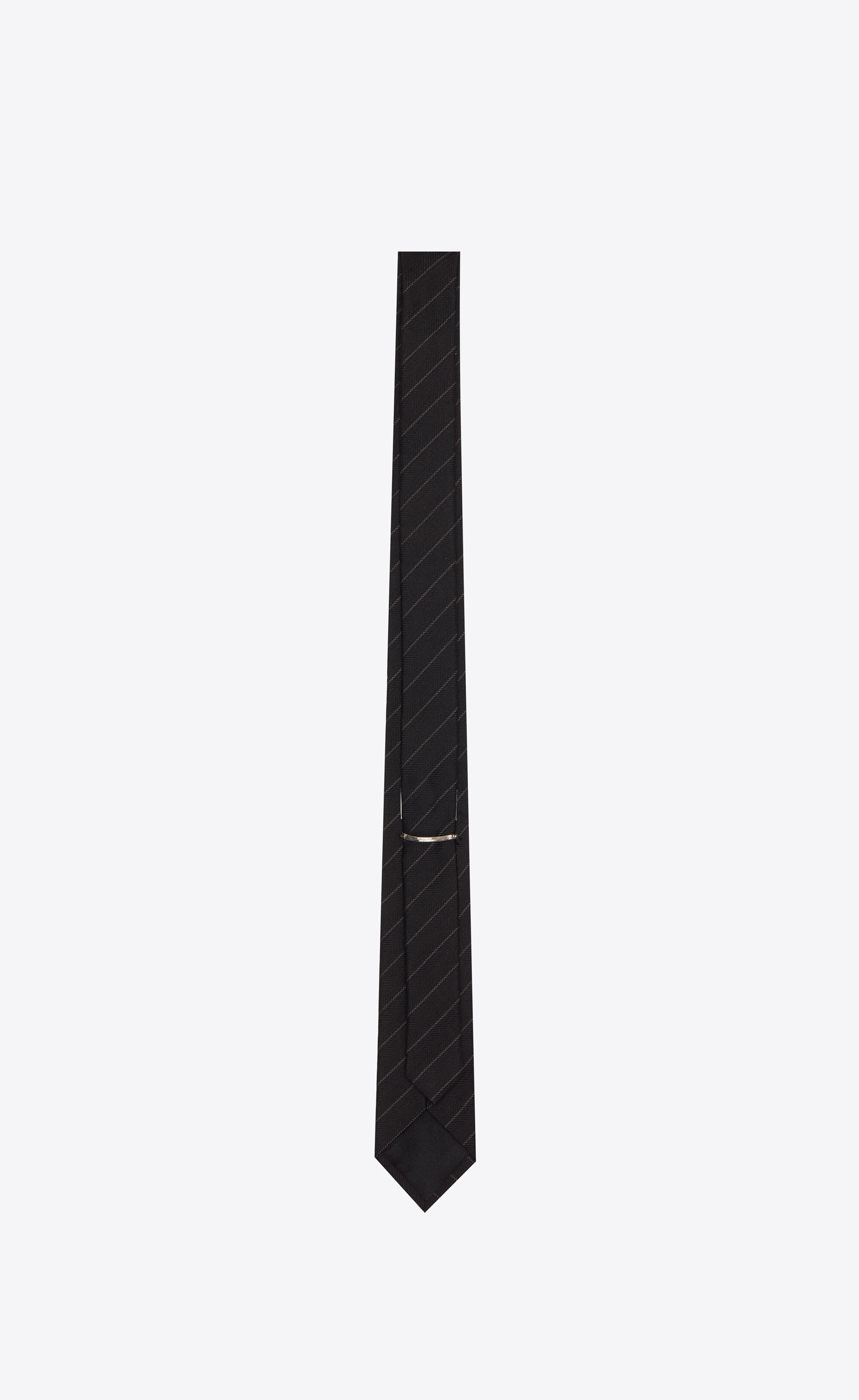 striped tie in silk jacquard - 2