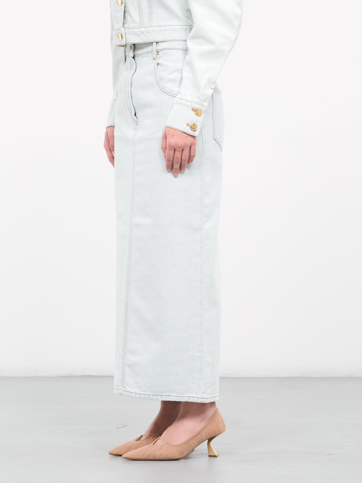Long Denim Skirt - 2
