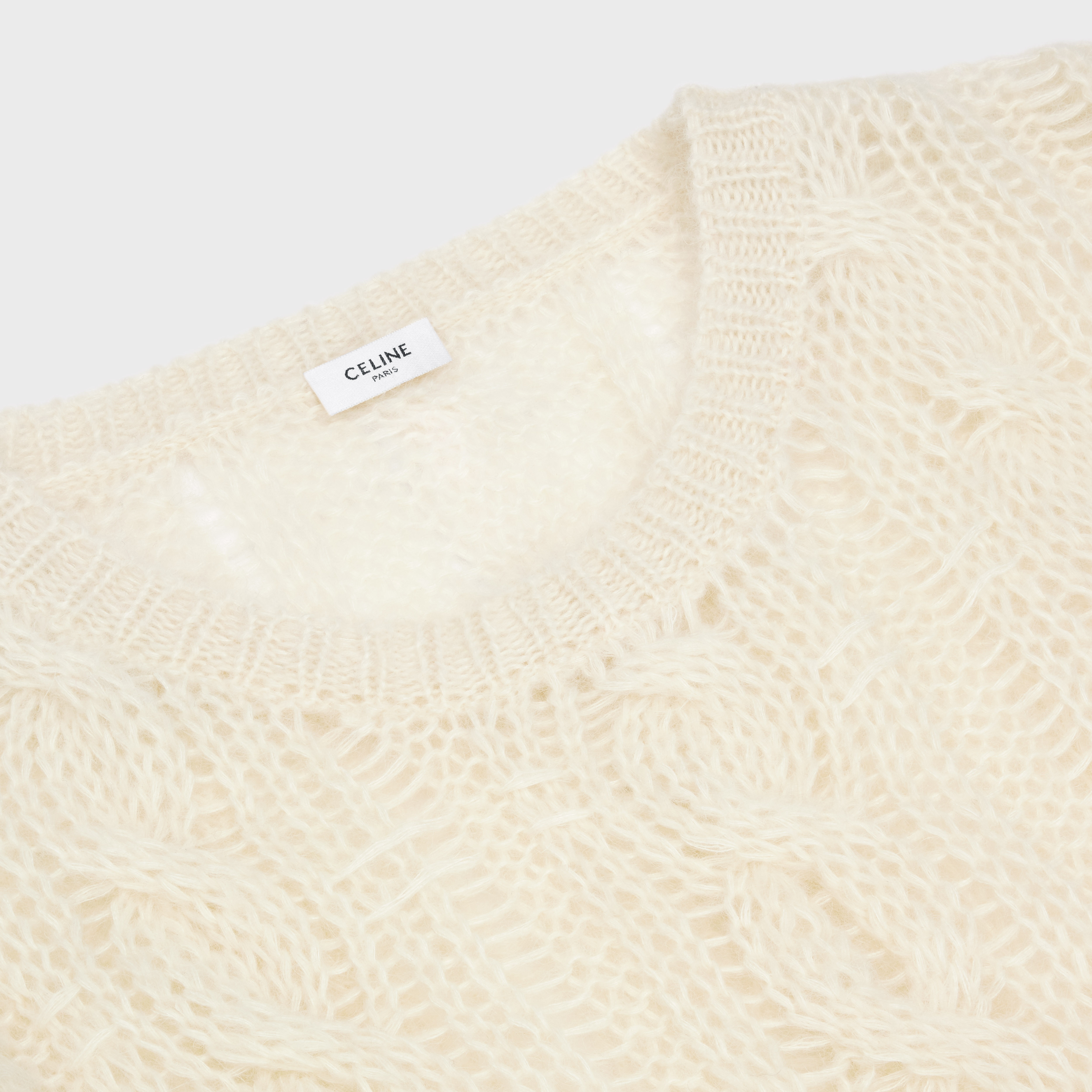 BOXY ARAN SWEATER IN MOHAIR - 3