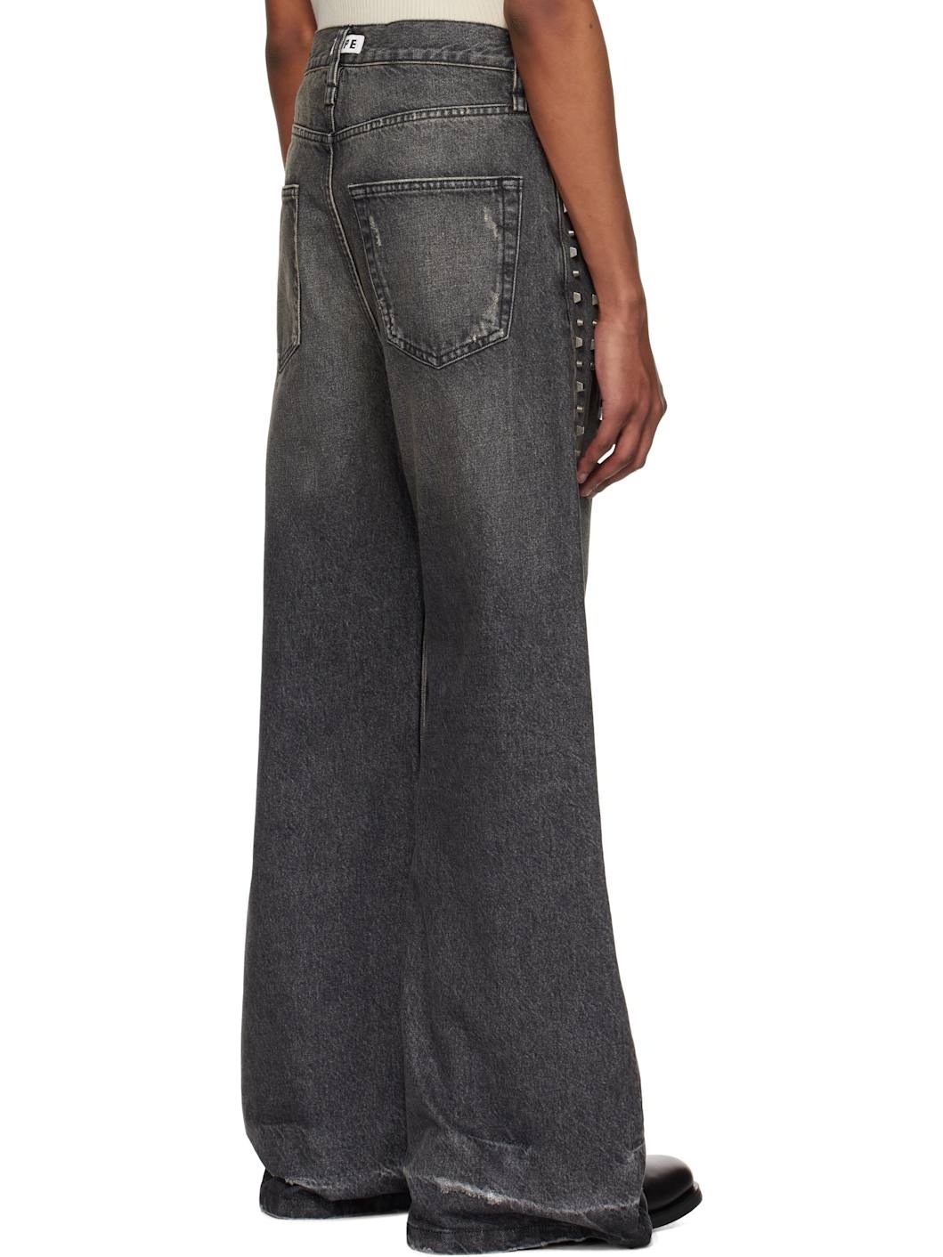 SSENSE Exclusive Gray Skid Stud Jeans - 3