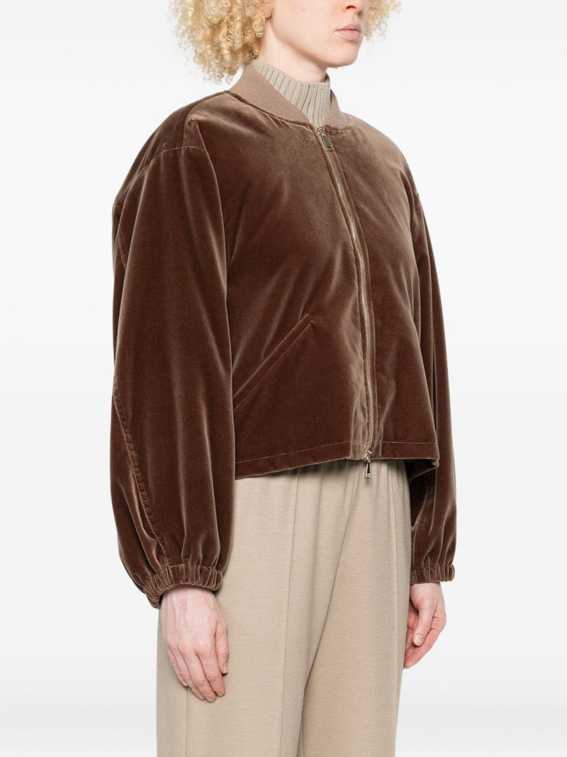 velvet zip-up bomber jacket 3
