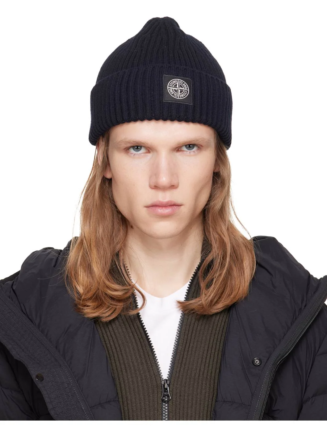 Black N100002 Rib Wool Beanie - 1