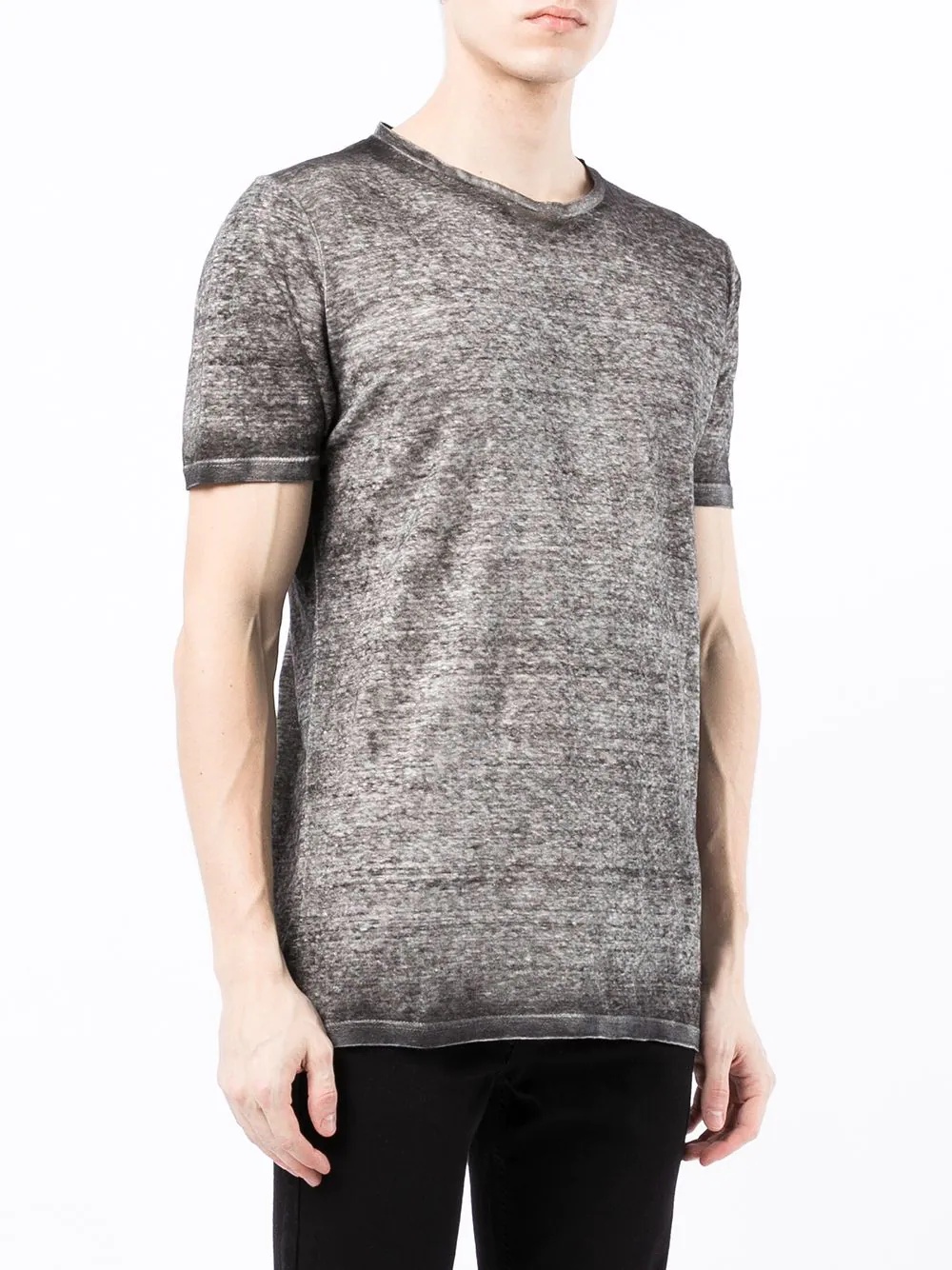 round-neck linen T-shirt - 3