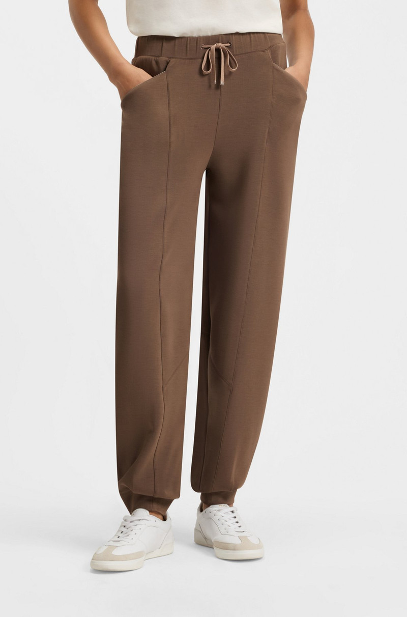 RELAXED-FIT TRACKSUIT BOTTOMS WITH LUSTROUS PIPING 2