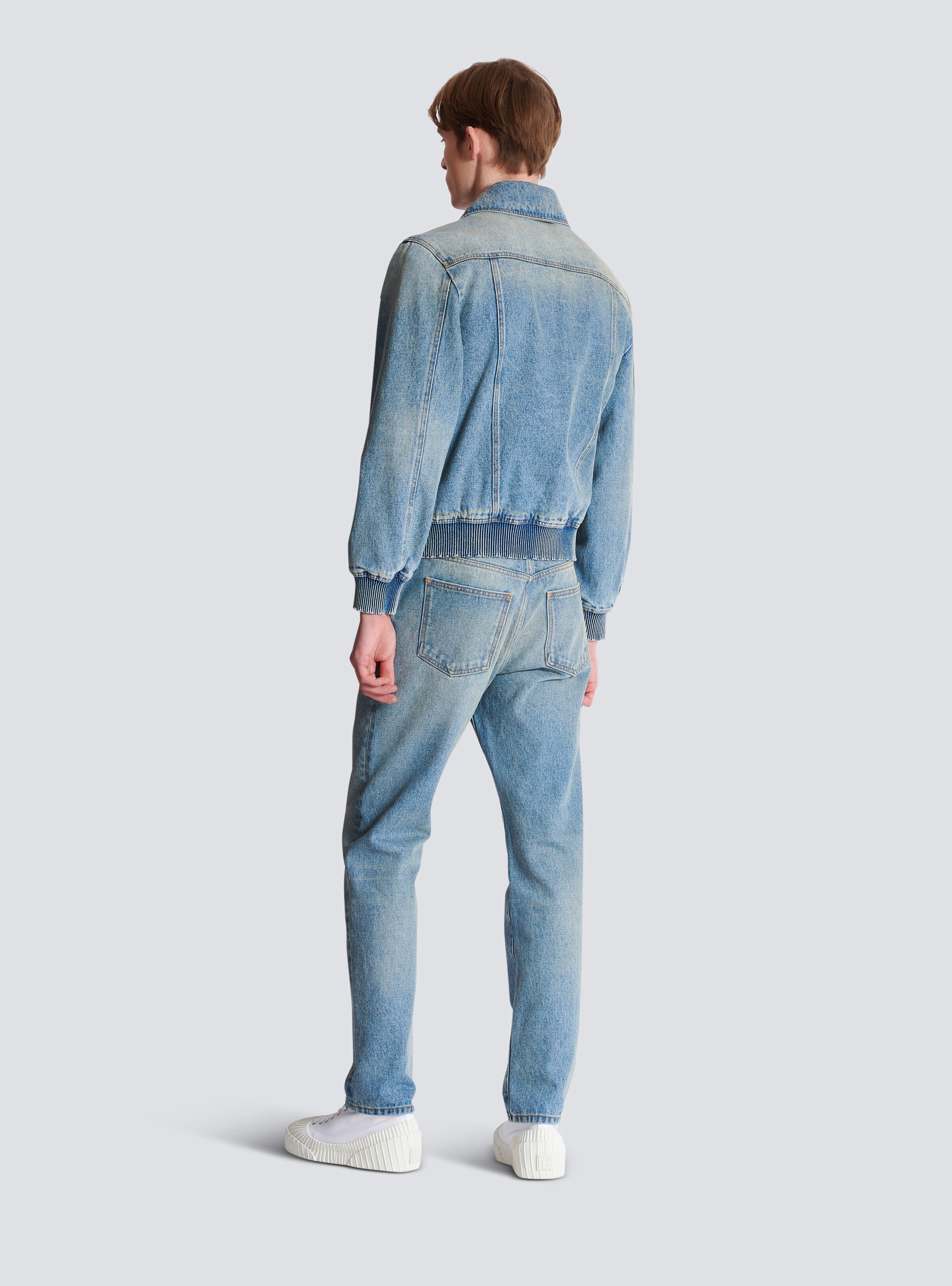 Cropped lined denim jacket - 4