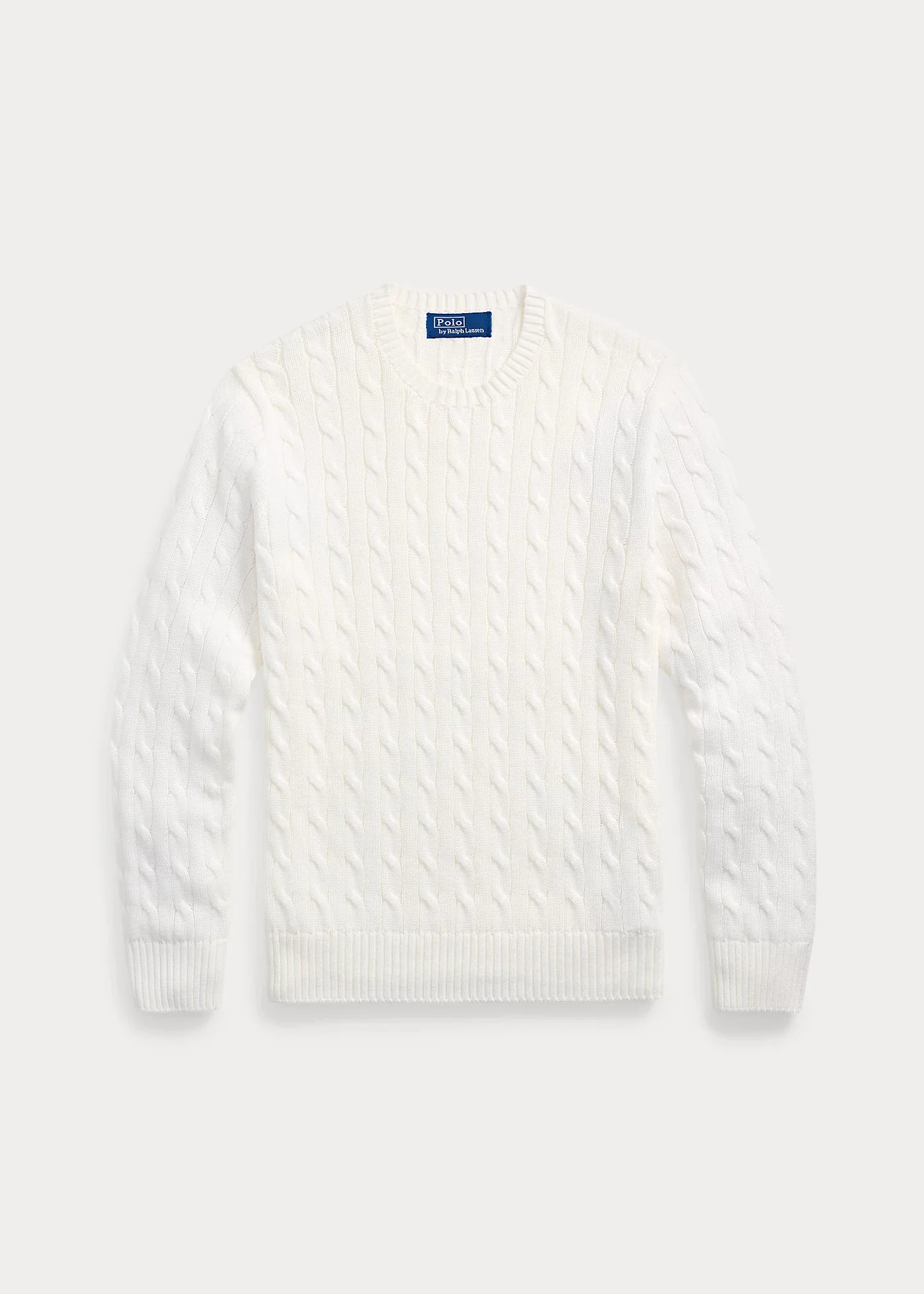 Cable-Knit Cotton Crewneck Sweater - 1