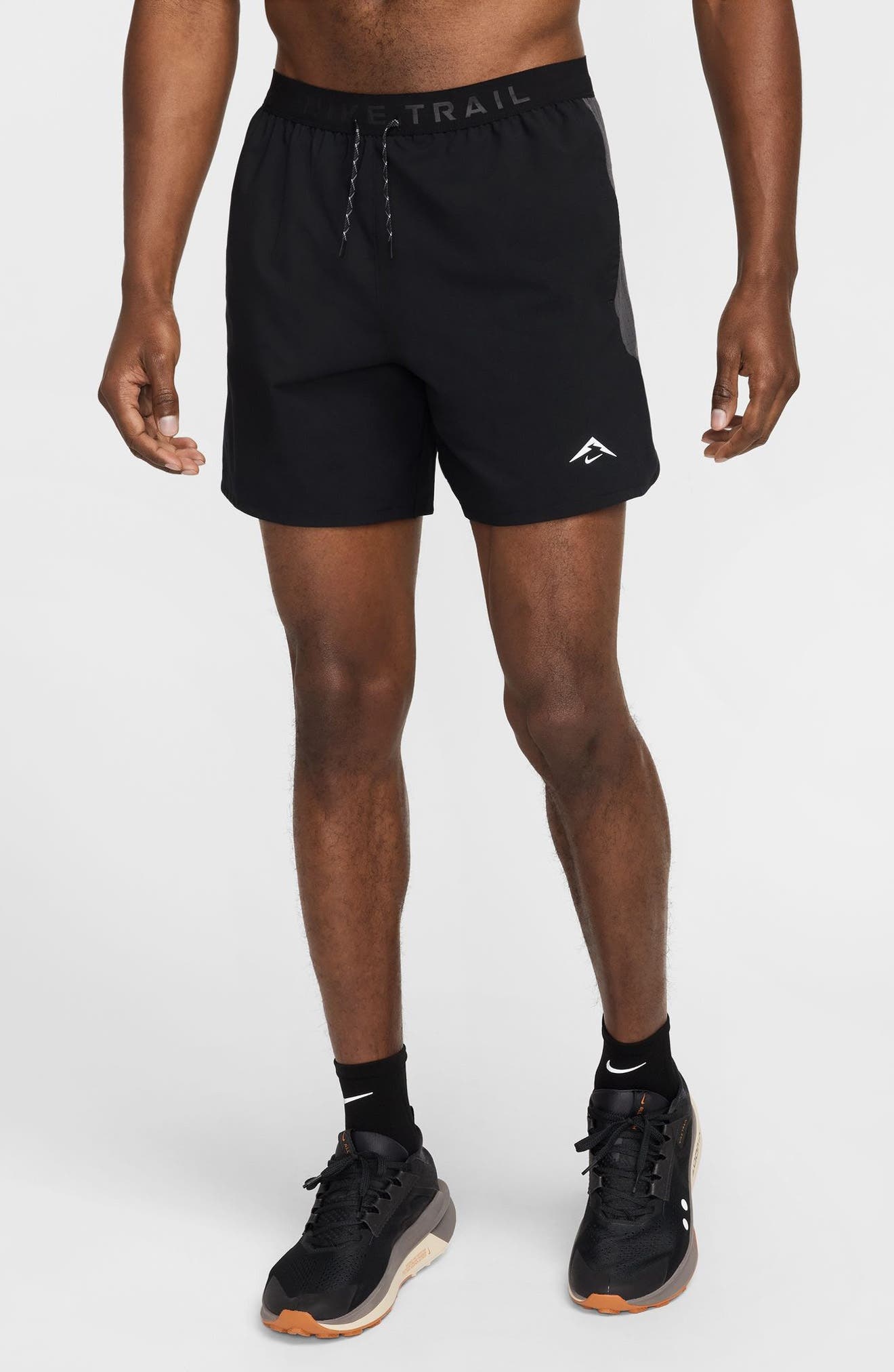Nike Trail Dri-FIT Brief Lined Running Shorts in Black/Anthracite at Nordstrom - 1