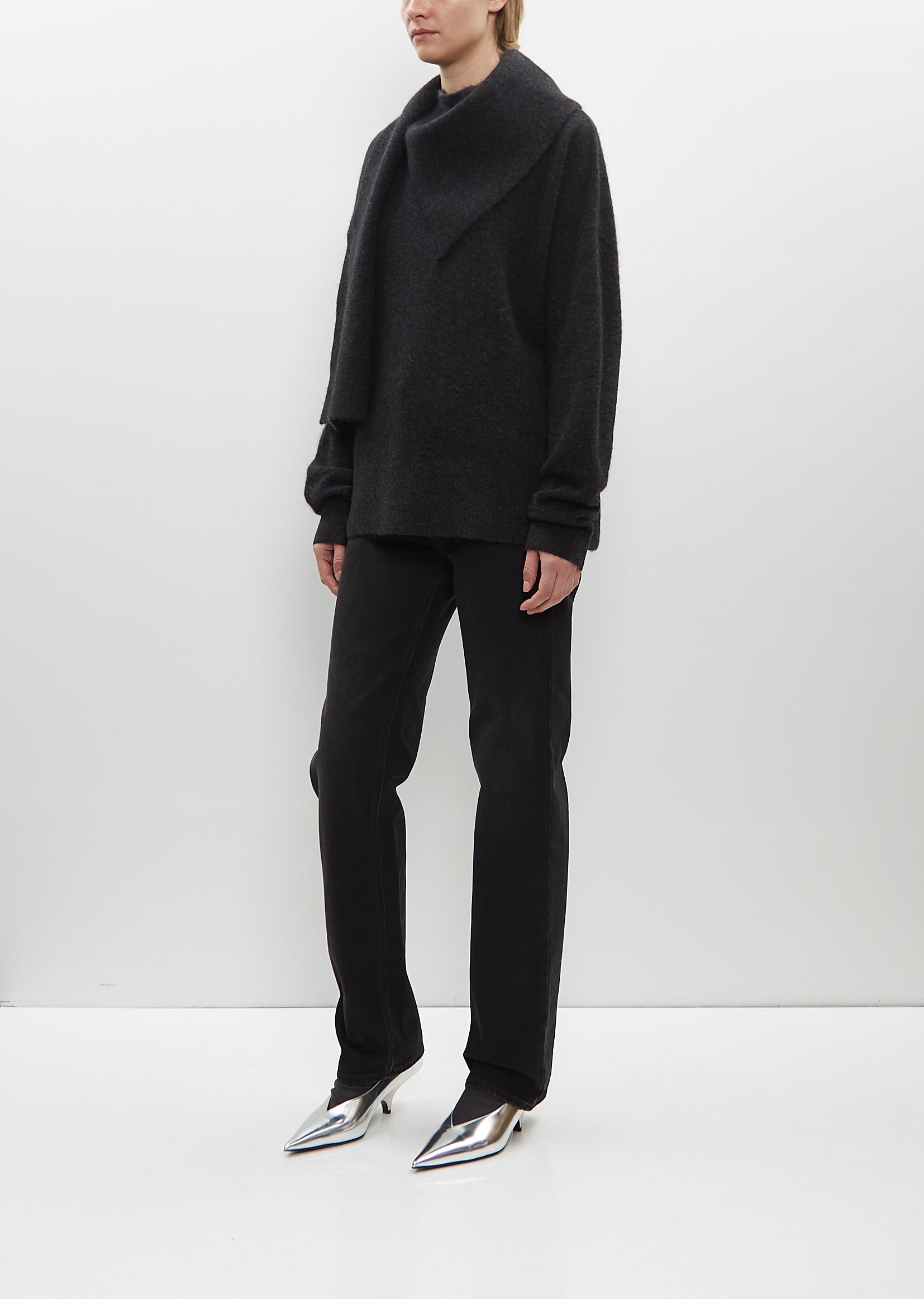 Draped-Scarf Knit - 4