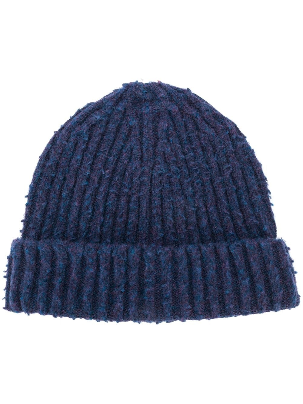 four-stitch ribbed-knit beanie - 1