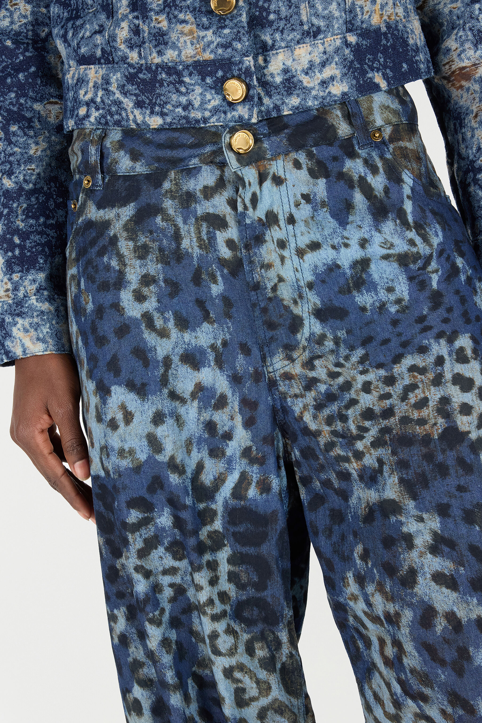 Jeans With Jaguar Skin Print - 7