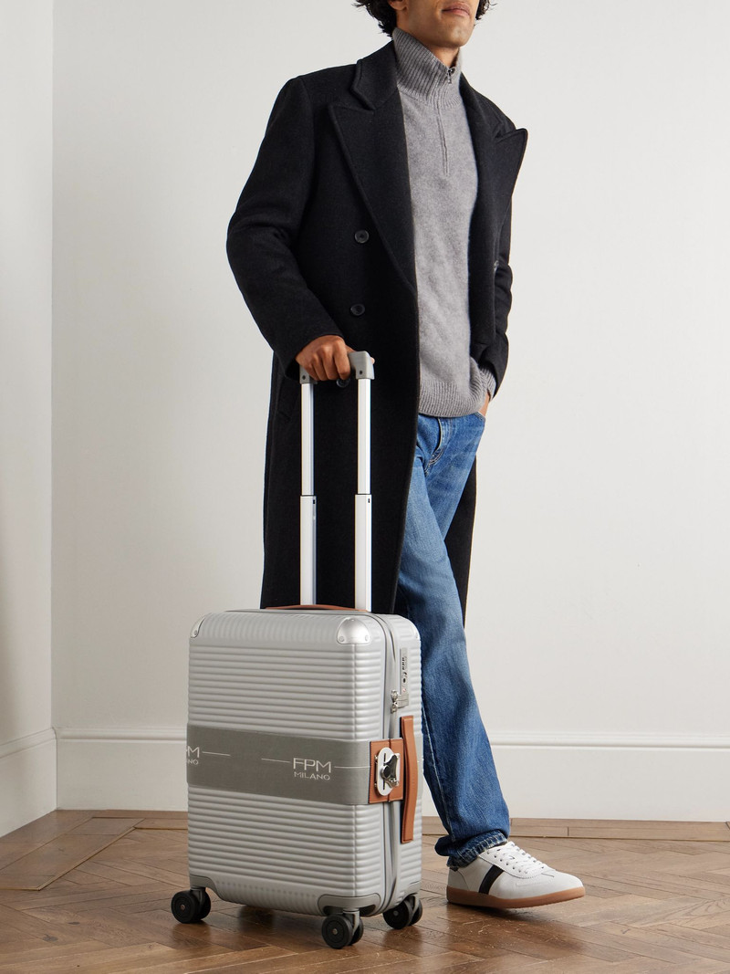 FPM Milano Bank Zip Deluxe M 55cm Leather-Trimmed Polycarbonate Spinner Carry-On Suitcase Gray outlook