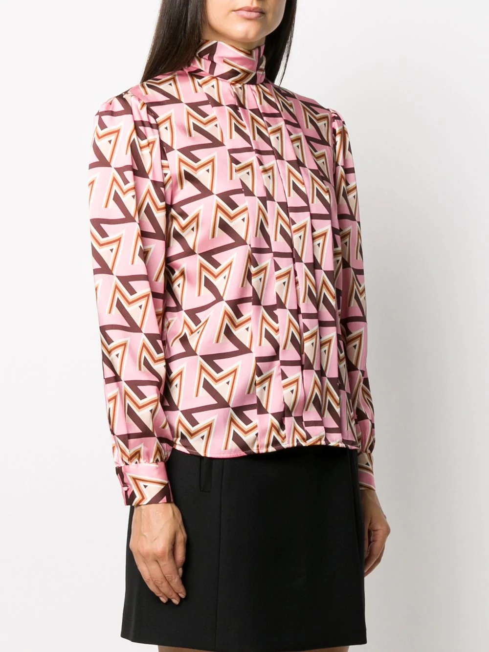 geometric print blouse - 3