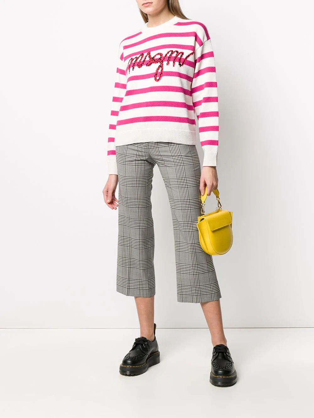 striped logo knit jumper - 2