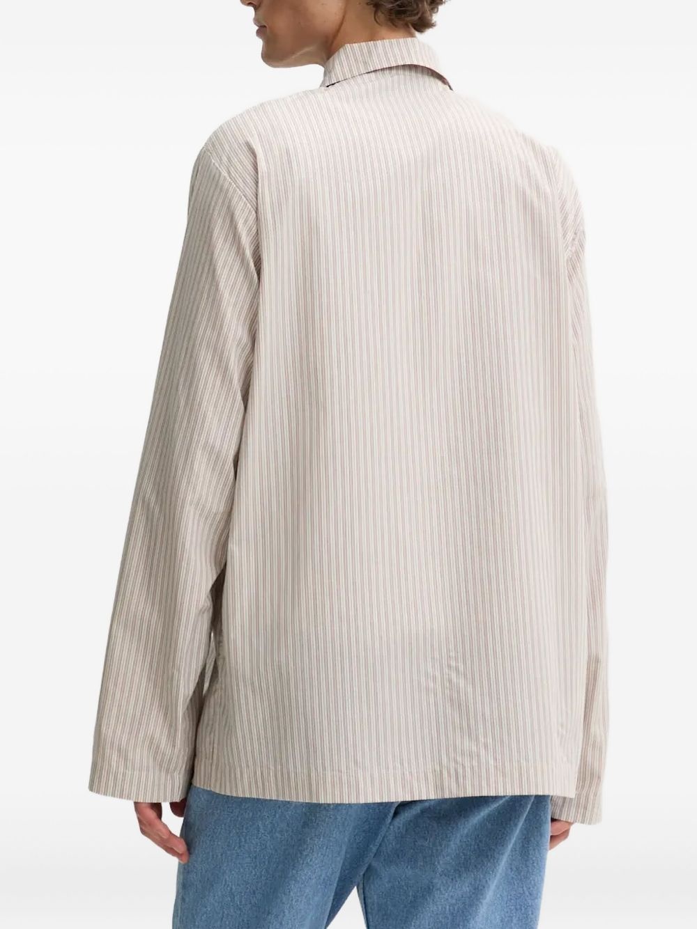 striped logo-embroidered shirt - 3