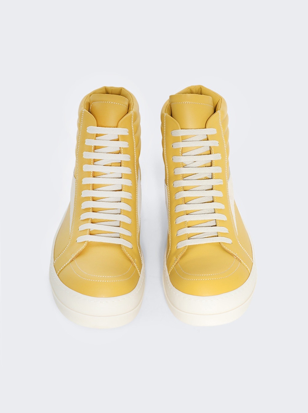 Scarpe In Pelle High Top Vintage Sneakers Lemon And Milk - 5