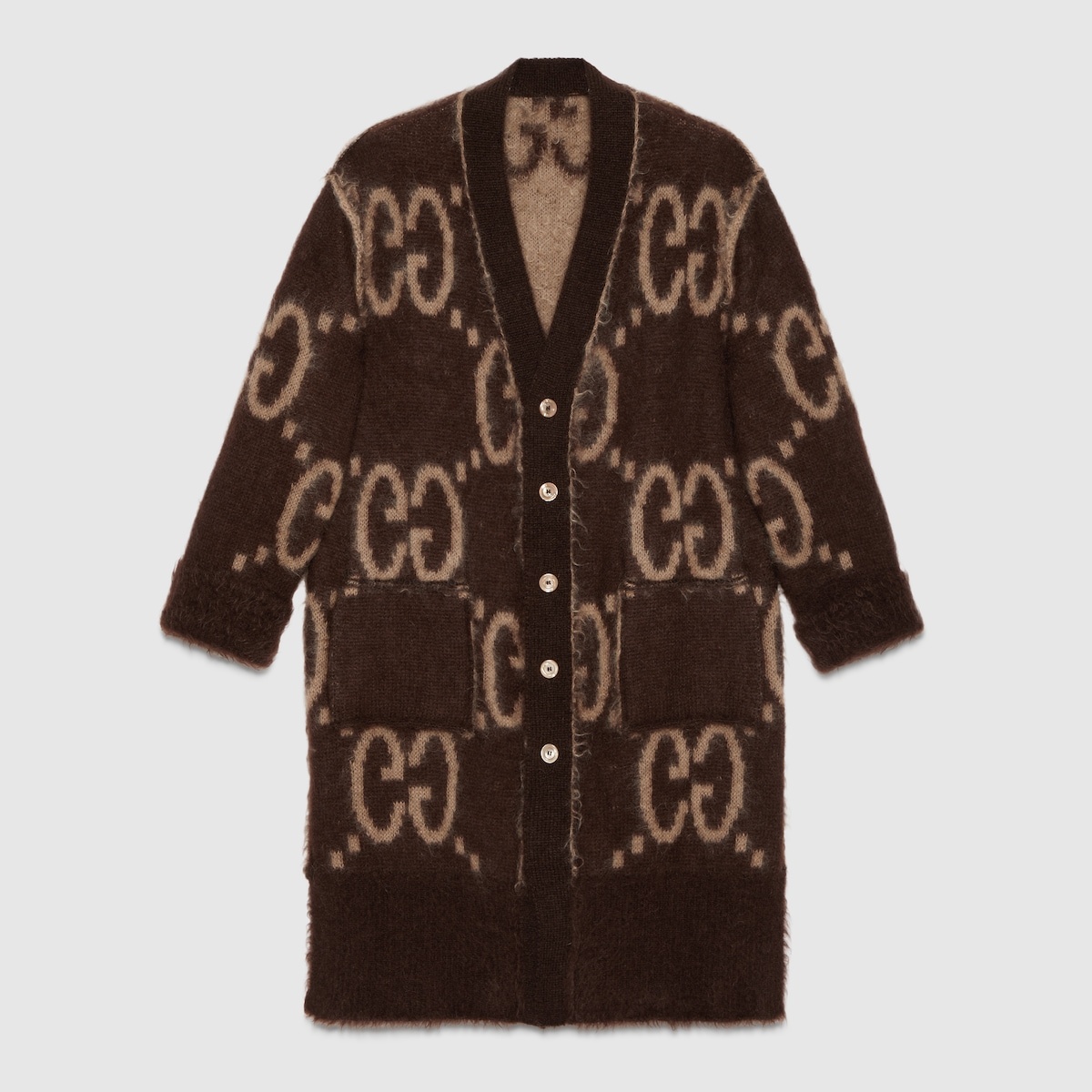 GG mohair wool long cardigan - 8