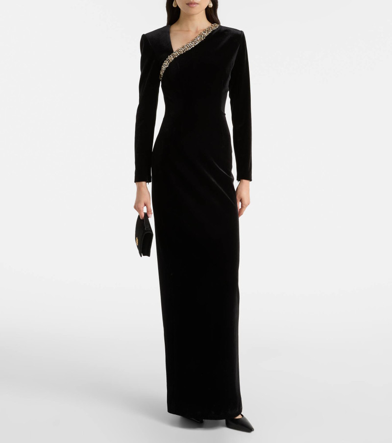ROLAND MOURET Velvet maxi dress outlook