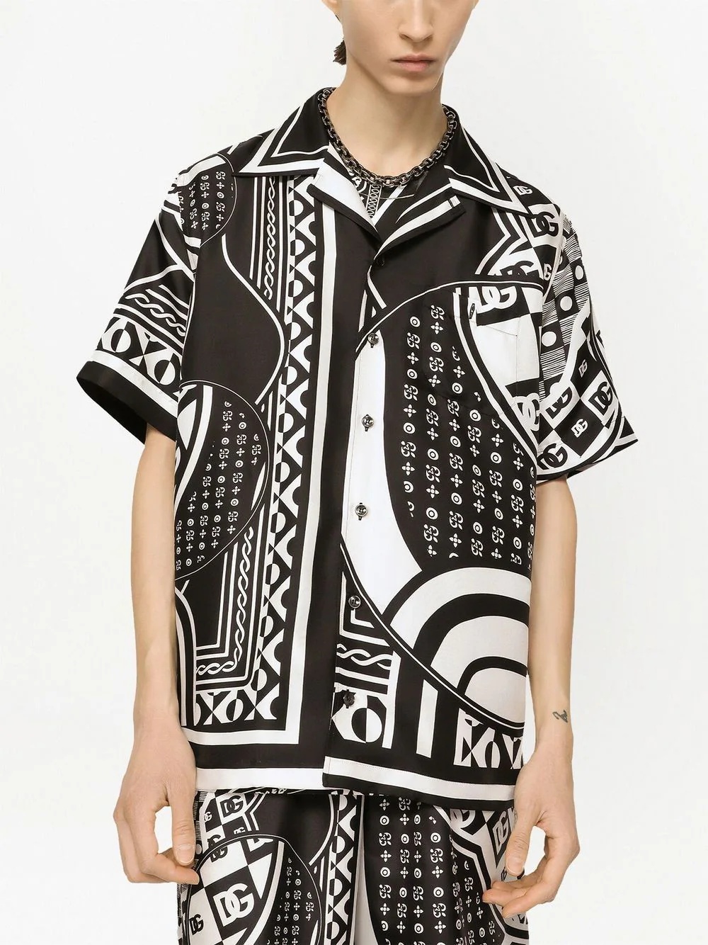 geometric-print shirt - 5