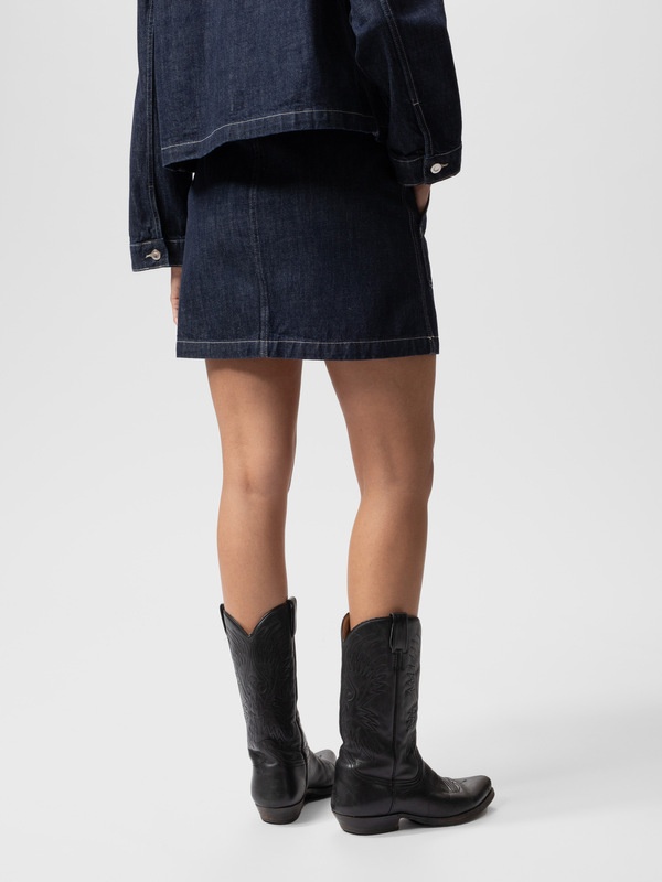 Elvy Workwear Denim Skirt - 4