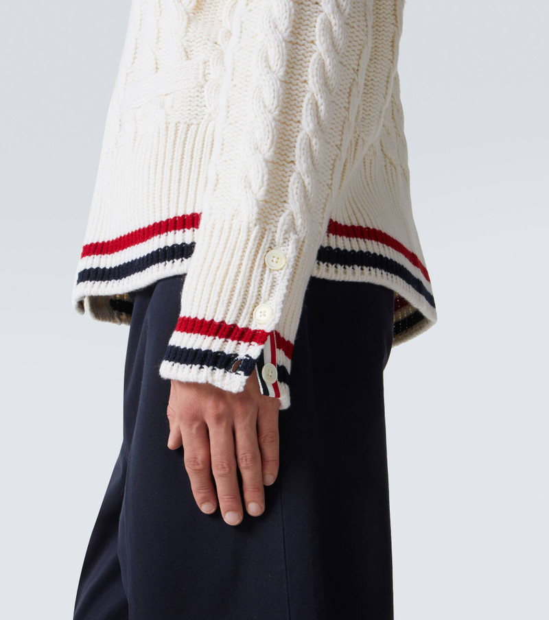 Cable-knit virgin wool cardigan 7