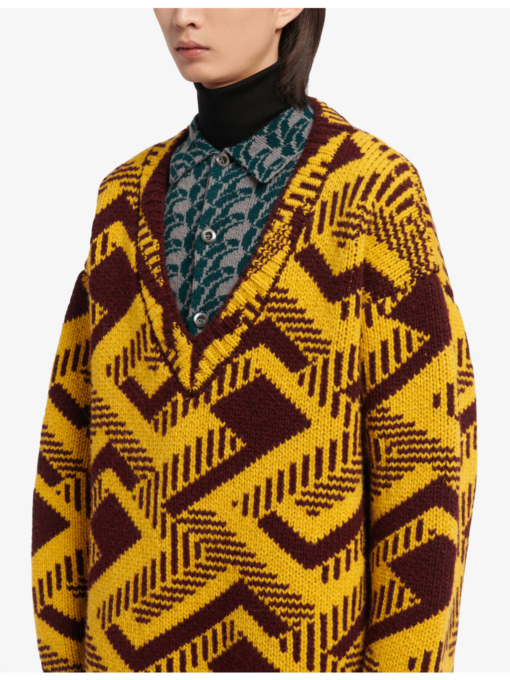 Shetland geometric-pattern wool jumper - 4