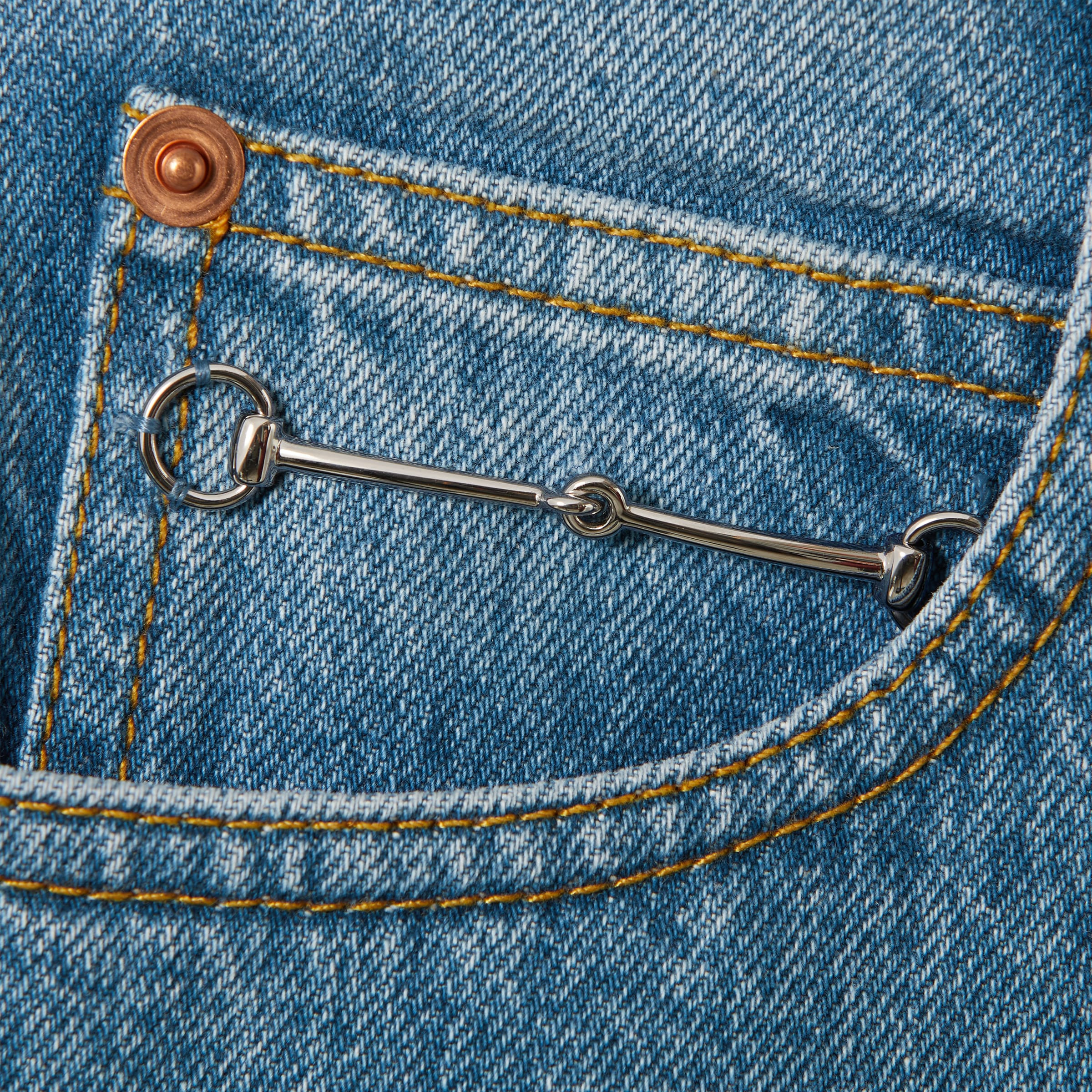 Denim shorts with Horsebit detail - 7