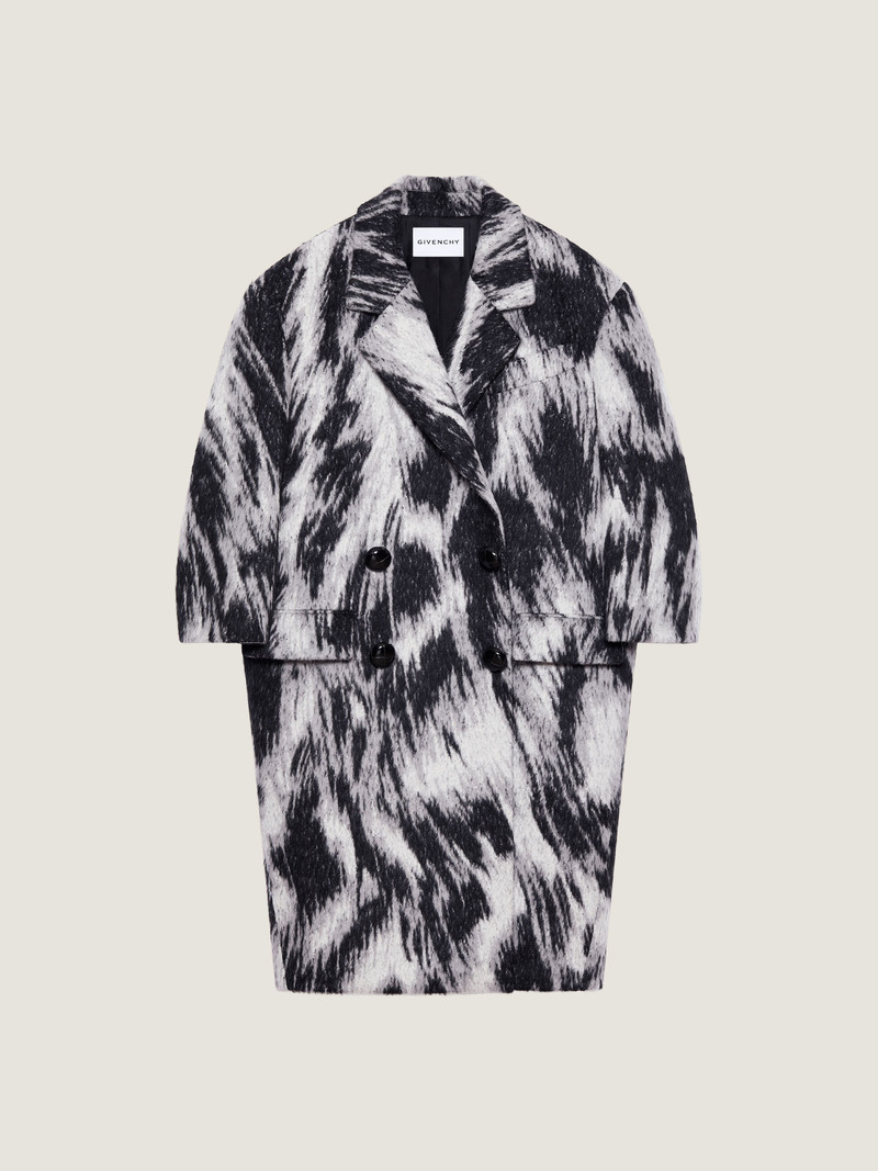 COAT IN WOOL JACQUARD WITH ANIMAL PRINT 1