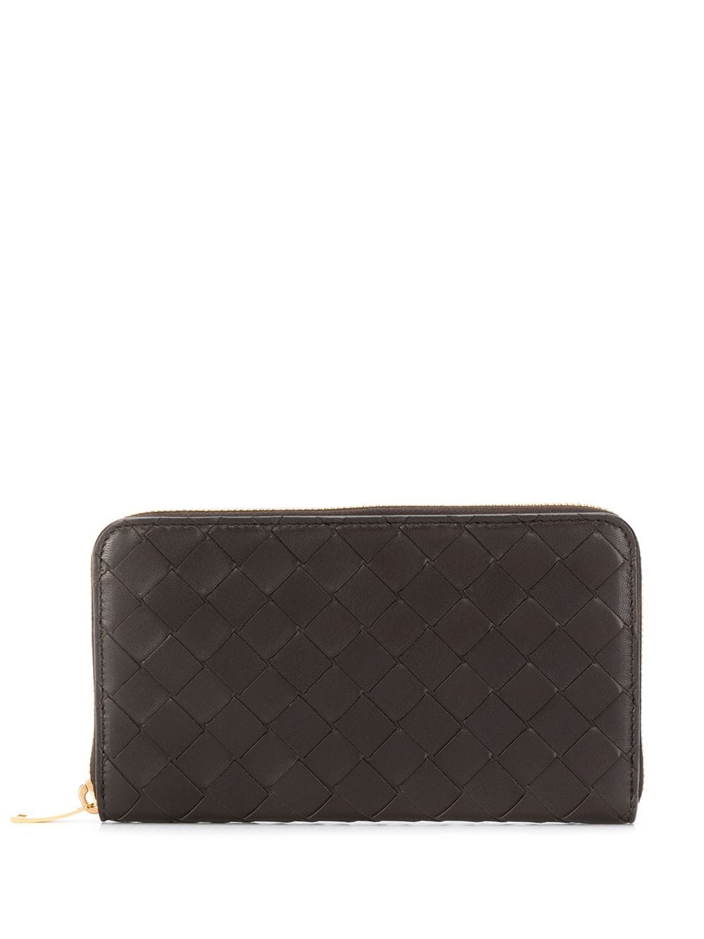 intrecciato weave zip-around wallet - 1