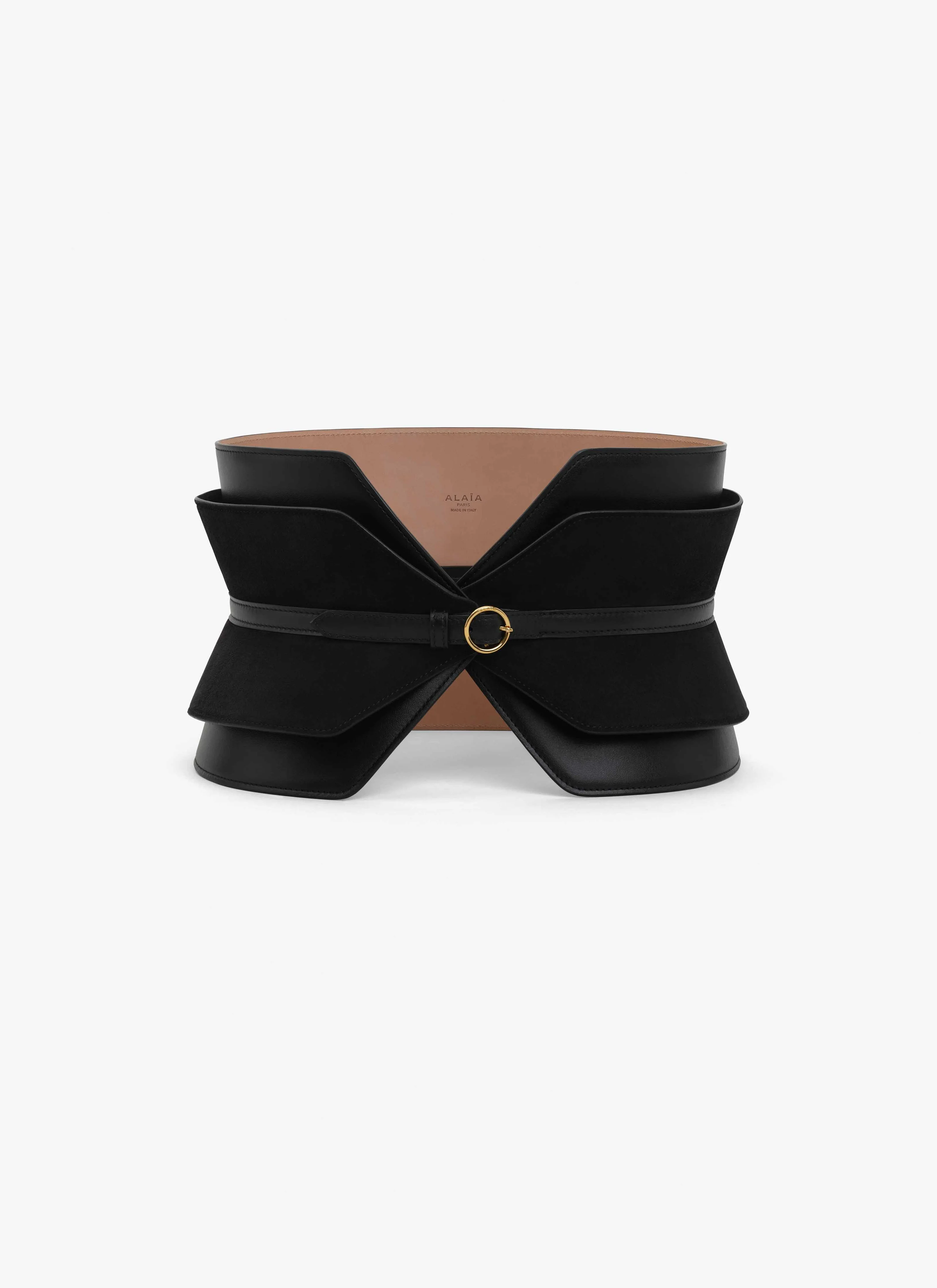 DOUBLE BUSTIER BELT IN CALFSKIN AND GOATSKIN - 1