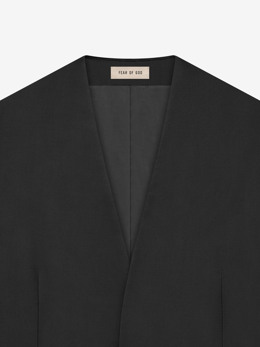 Wool Mohair Lapelless Jacket - 3