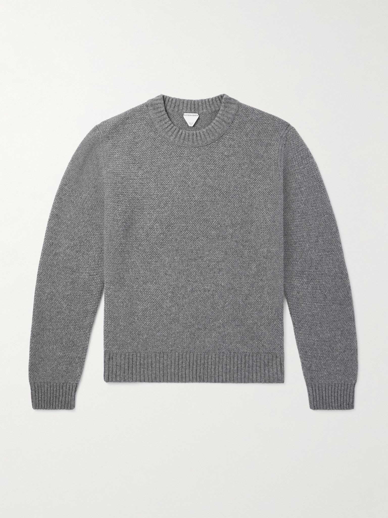 Intrecciato Cashmere-Blend Sweater Dark gray - 1