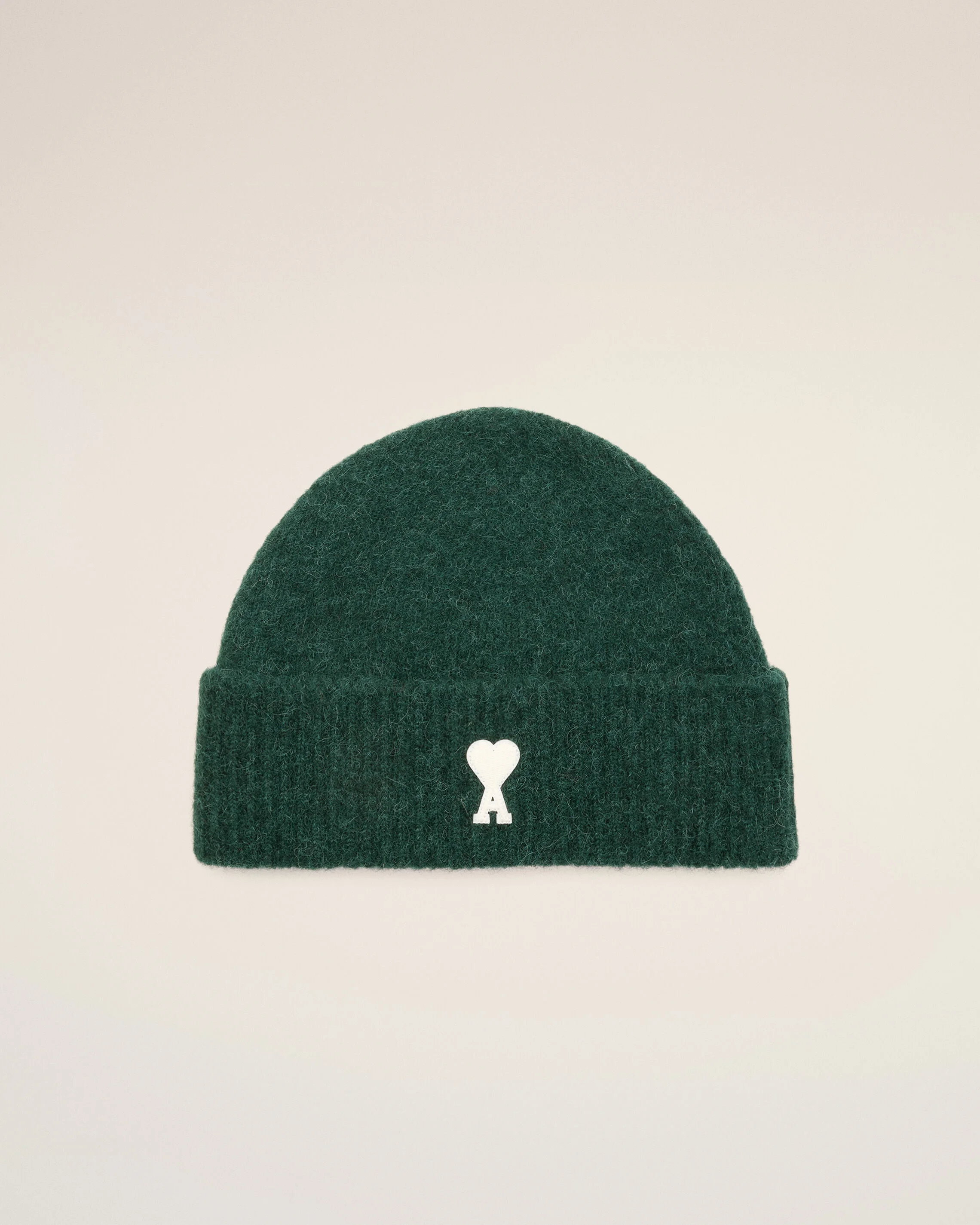 GREEN ALPACA BEANIE WITH AMI DE COEUR - 1
